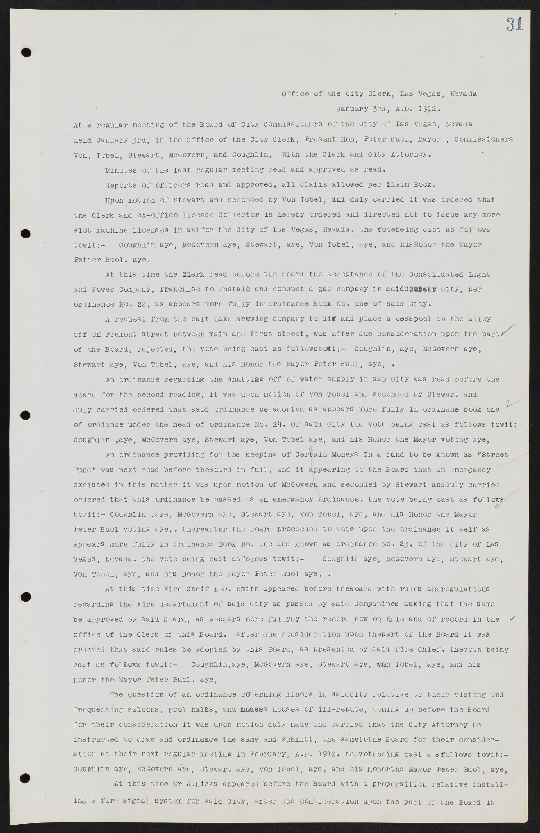 Las Vegas City Commission Minutes, June 22, 1911 to February 7, 1922, lvc000001-45