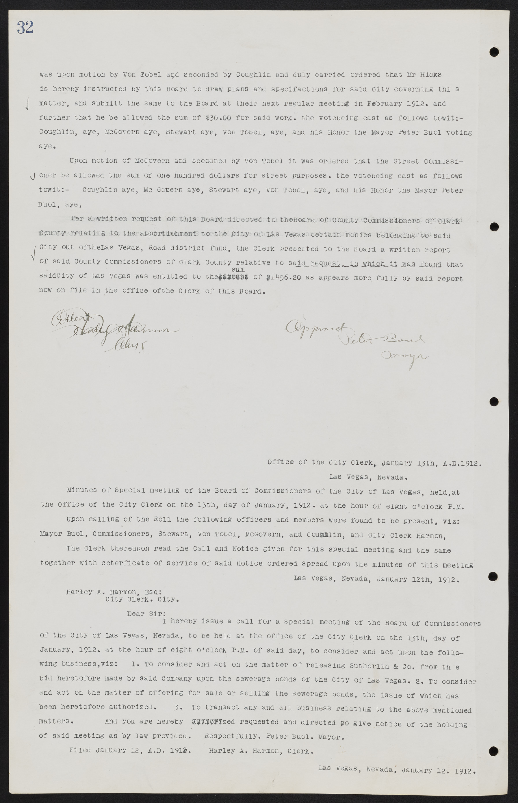 Las Vegas City Commission Minutes, June 22, 1911 to February 7, 1922, lvc000001-46