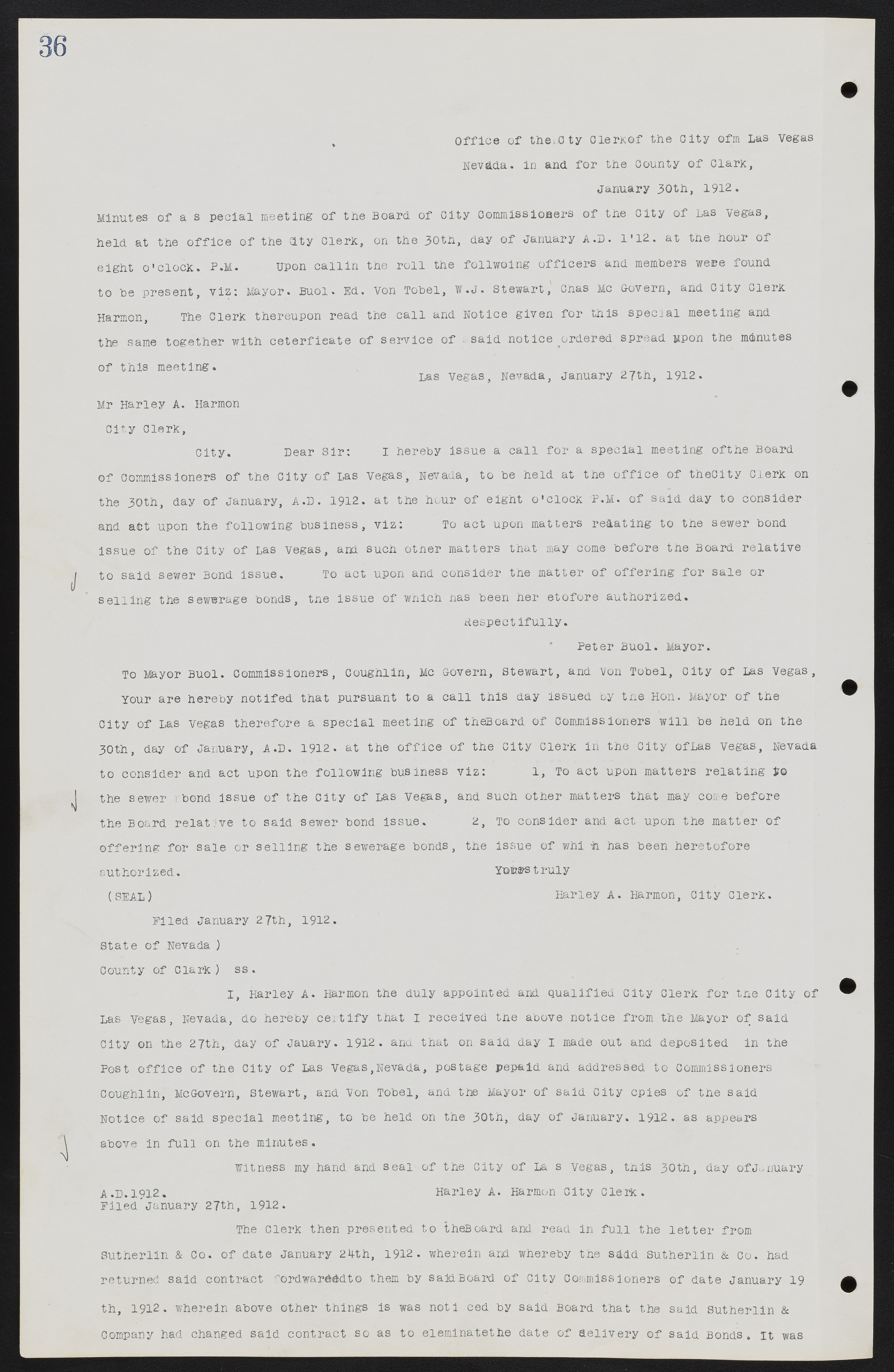 Las Vegas City Commission Minutes, June 22, 1911 to February 7, 1922, lvc000001-50