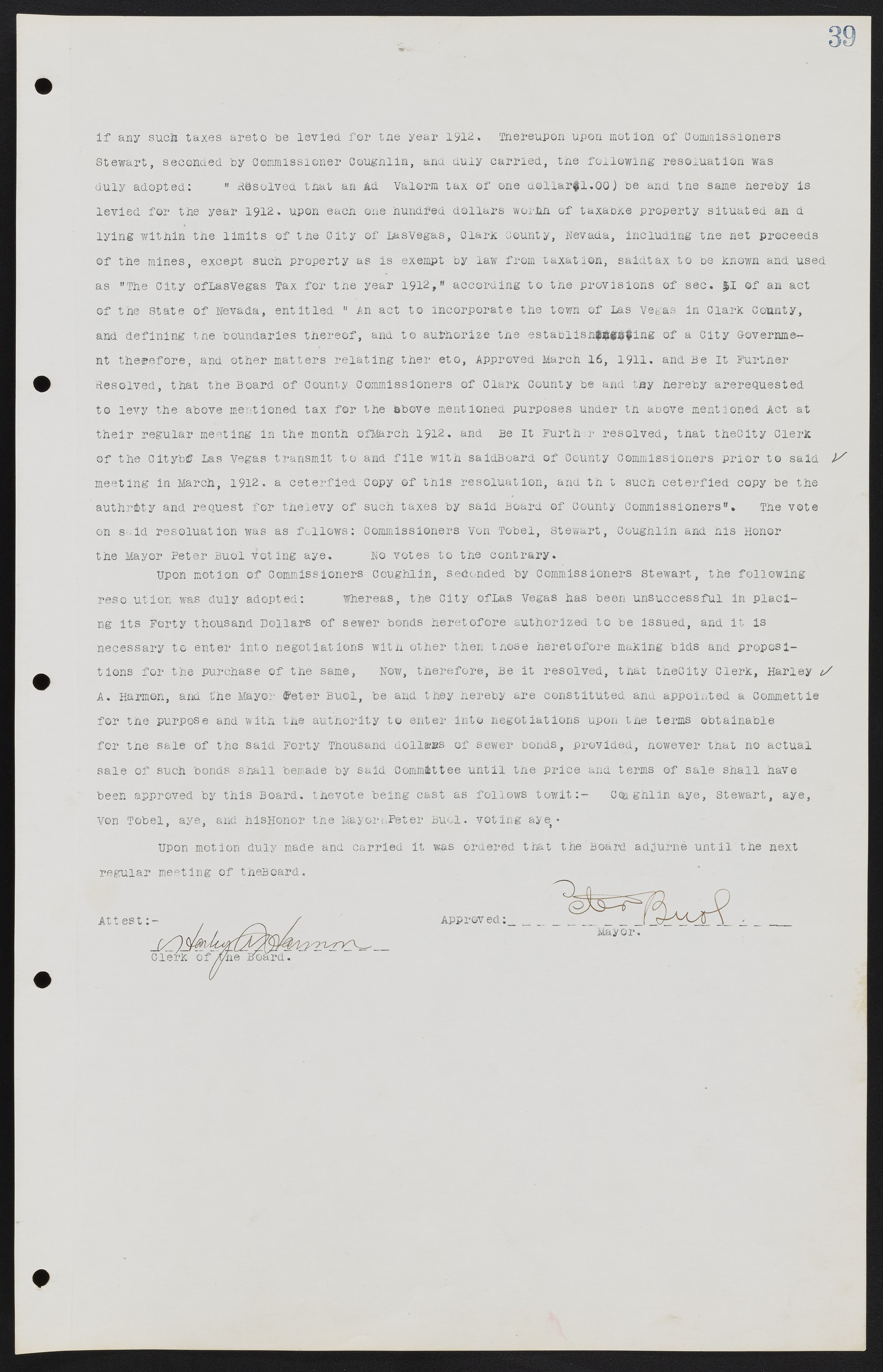 Las Vegas City Commission Minutes, June 22, 1911 to February 7, 1922, lvc000001-53