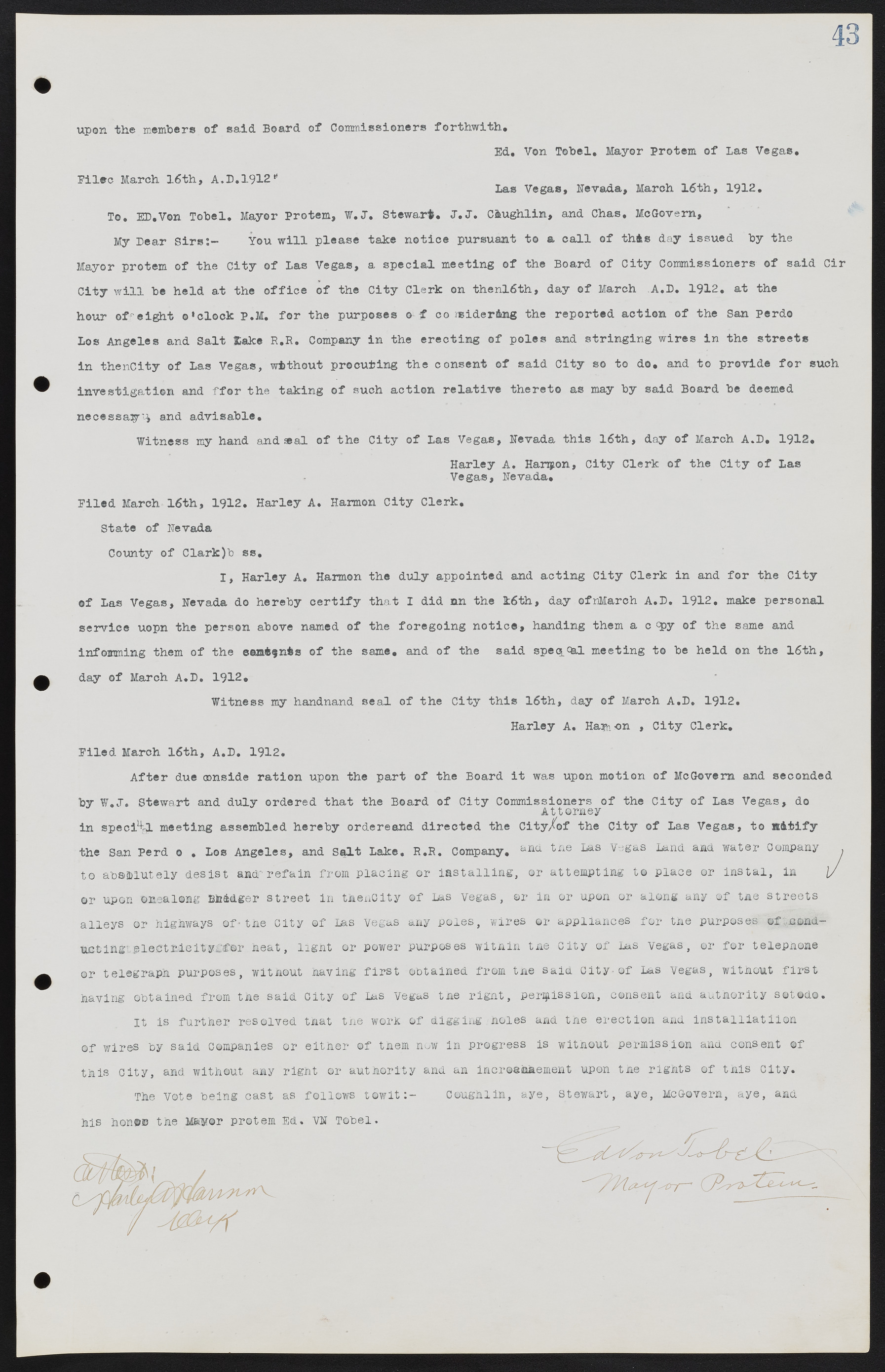 Las Vegas City Commission Minutes, June 22, 1911 to February 7, 1922, lvc000001-57