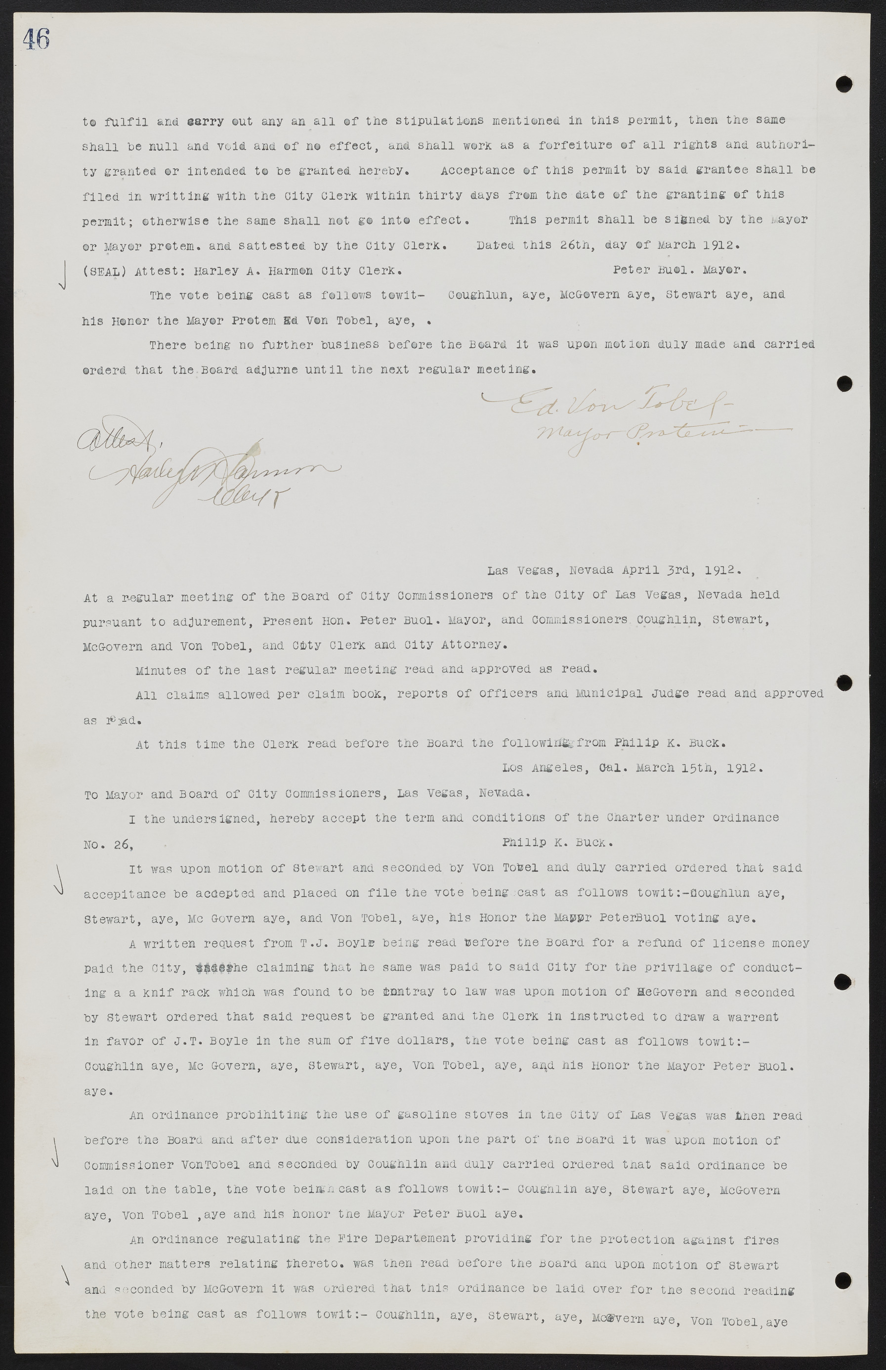 Las Vegas City Commission Minutes, June 22, 1911 to February 7, 1922, lvc000001-60