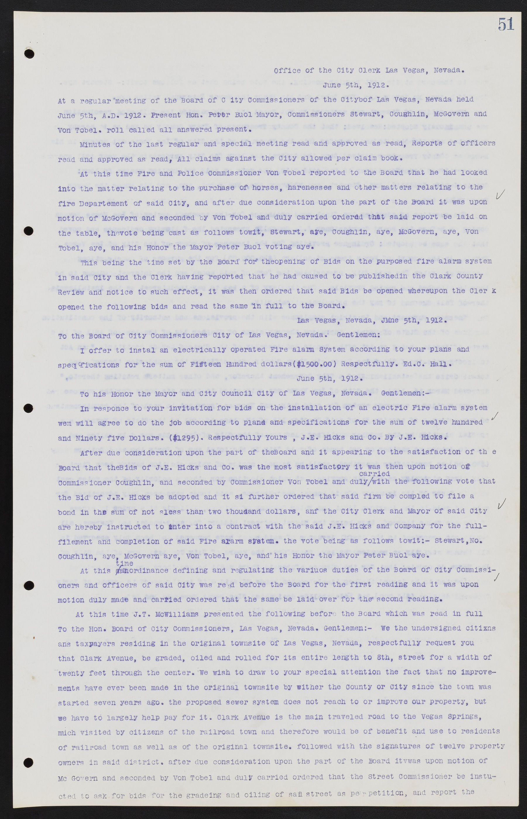 Las Vegas City Commission Minutes, June 22, 1911 to February 7, 1922, lvc000001-65