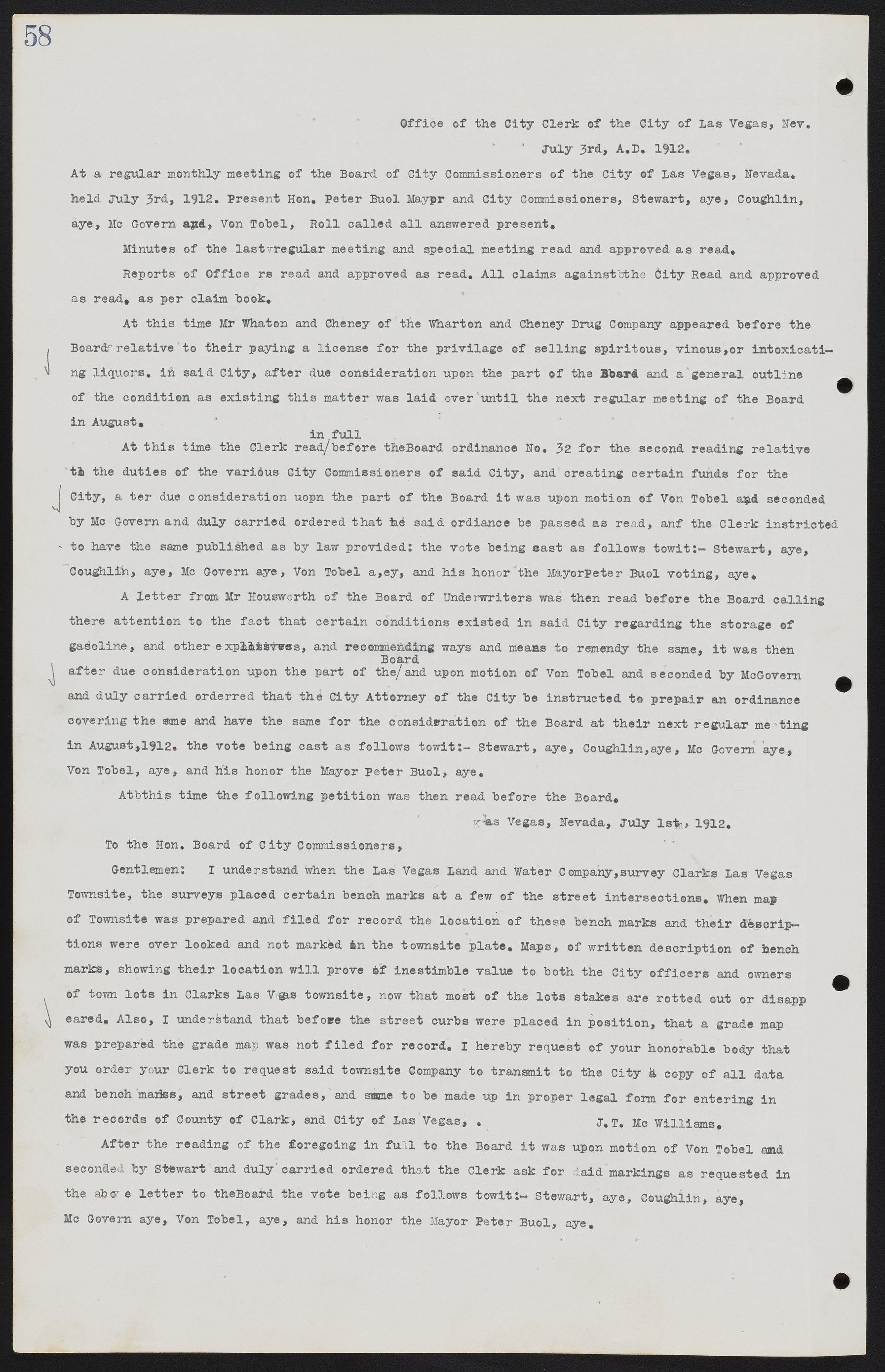 Las Vegas City Commission Minutes, June 22, 1911 to February 7, 1922, lvc000001-72