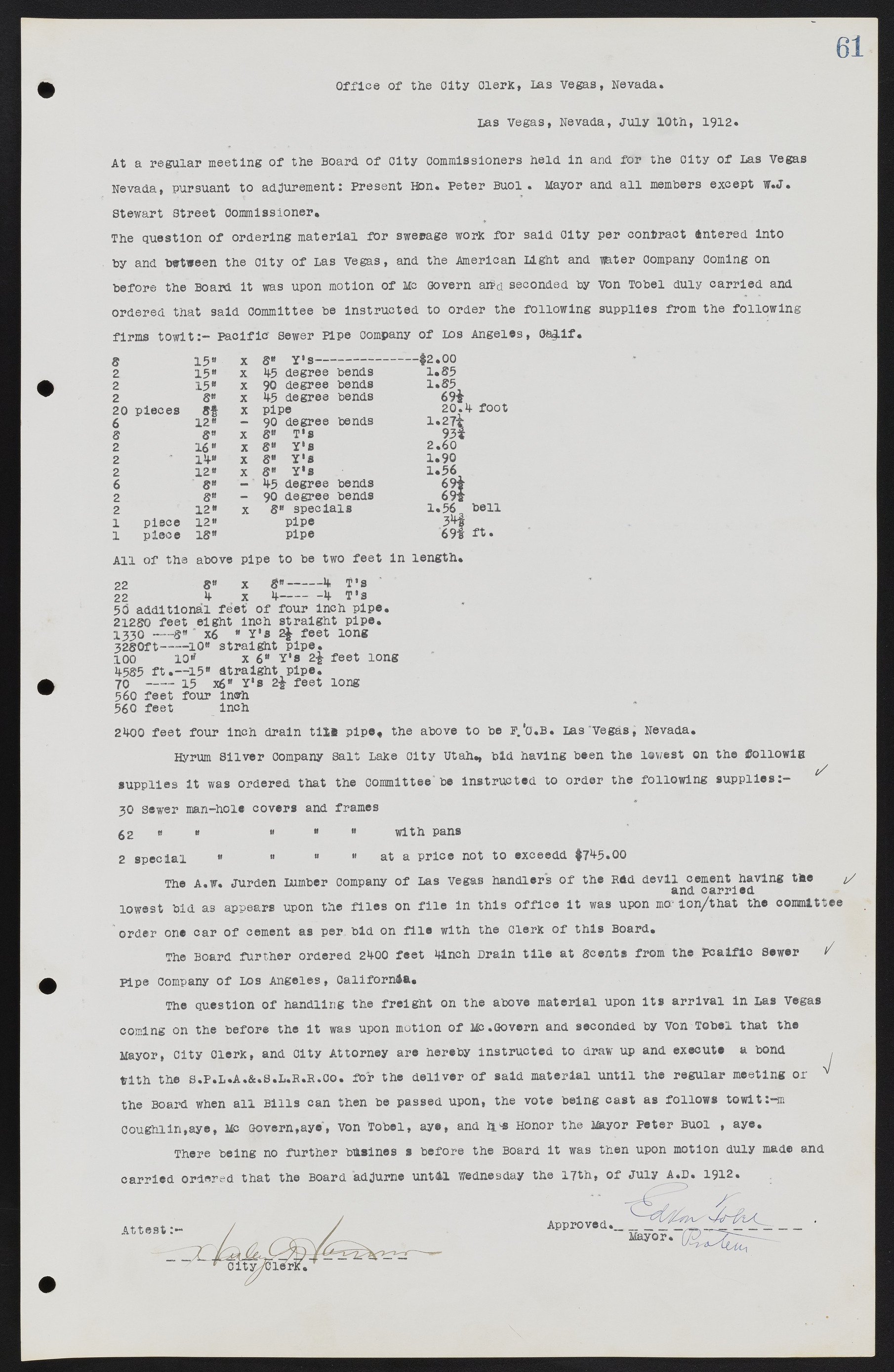 Las Vegas City Commission Minutes, June 22, 1911 to February 7, 1922, lvc000001-75