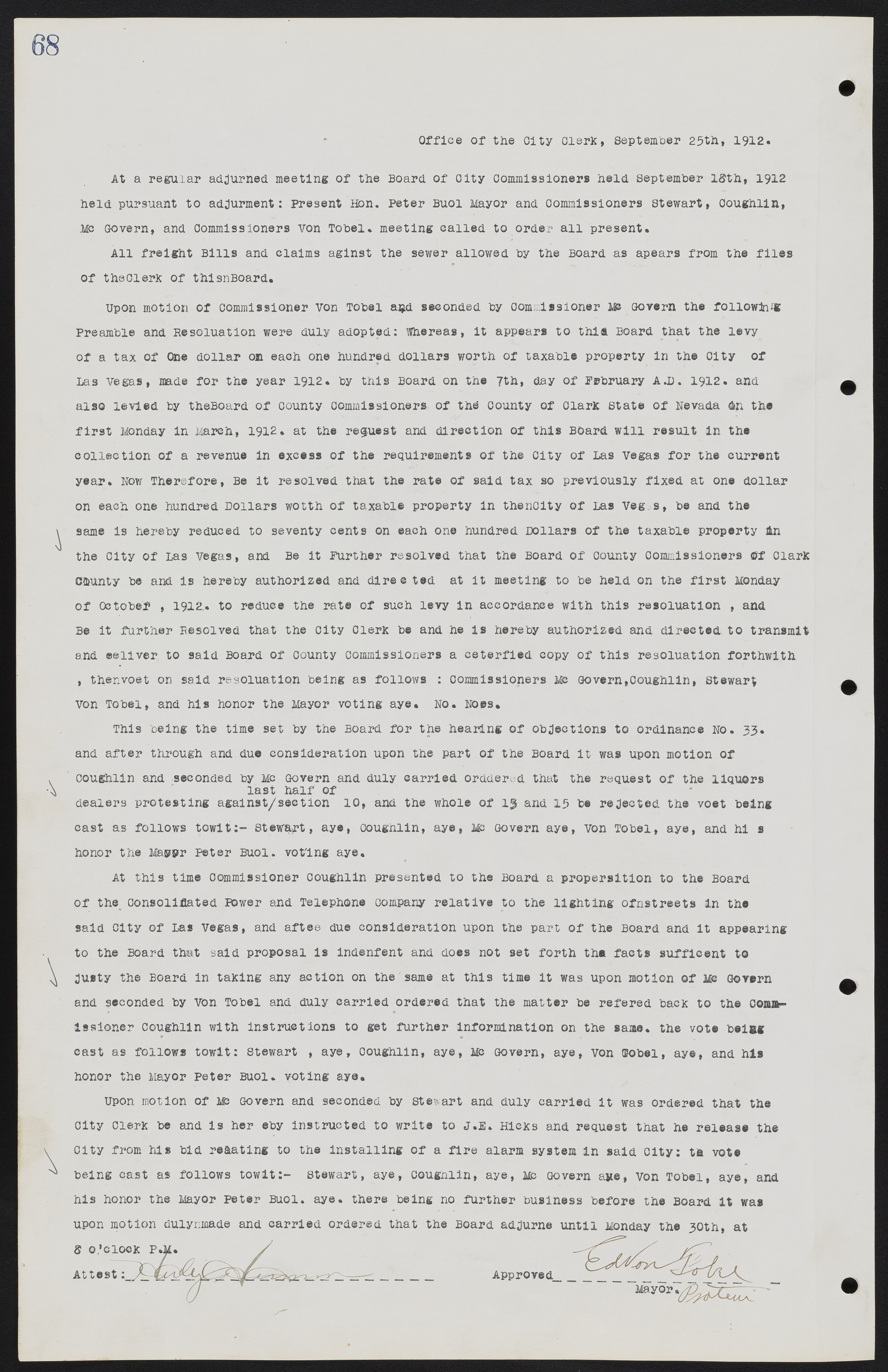 Las Vegas City Commission Minutes, June 22, 1911 to February 7, 1922, lvc000001-82