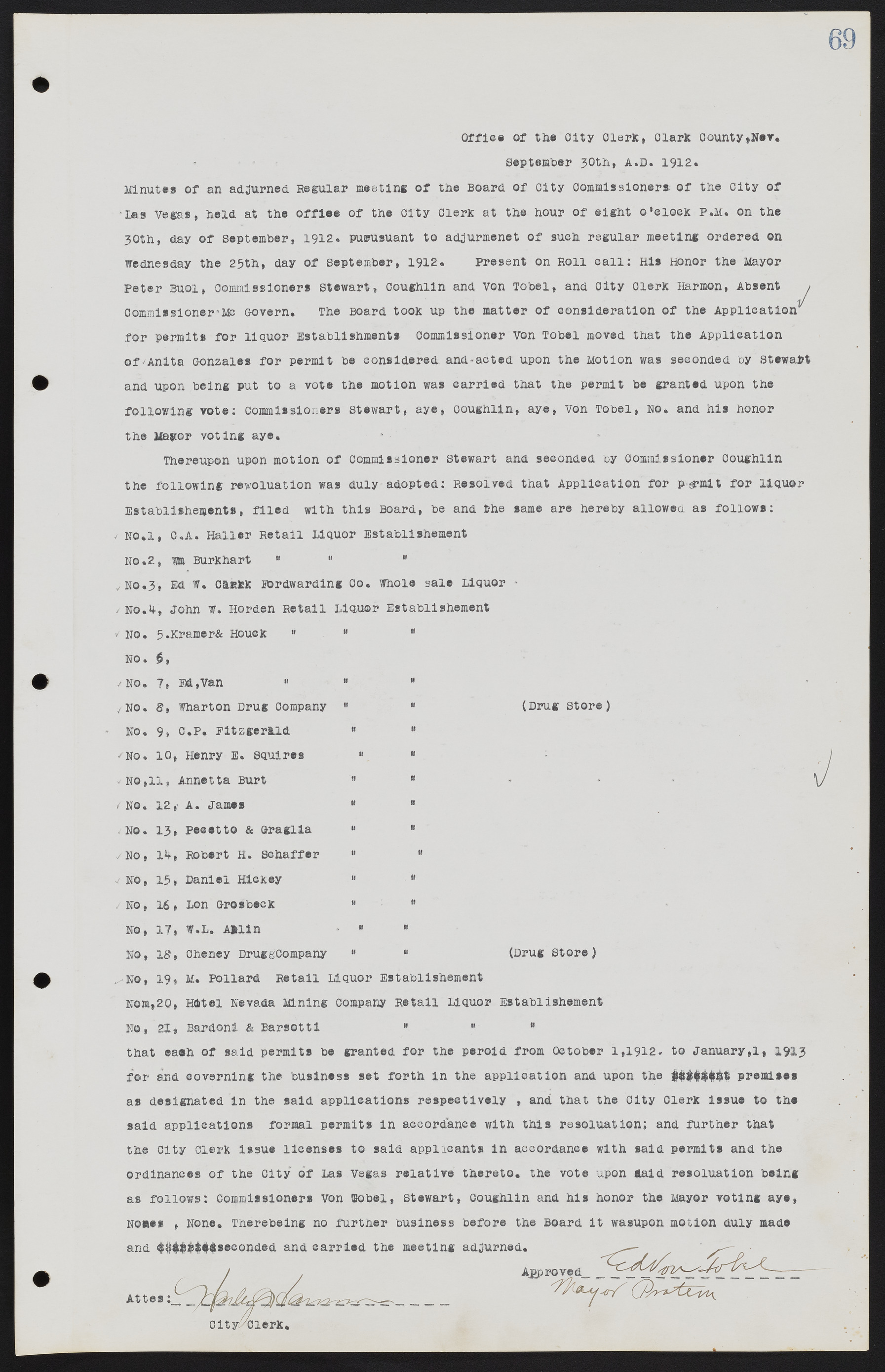 Las Vegas City Commission Minutes, June 22, 1911 to February 7, 1922, lvc000001-83