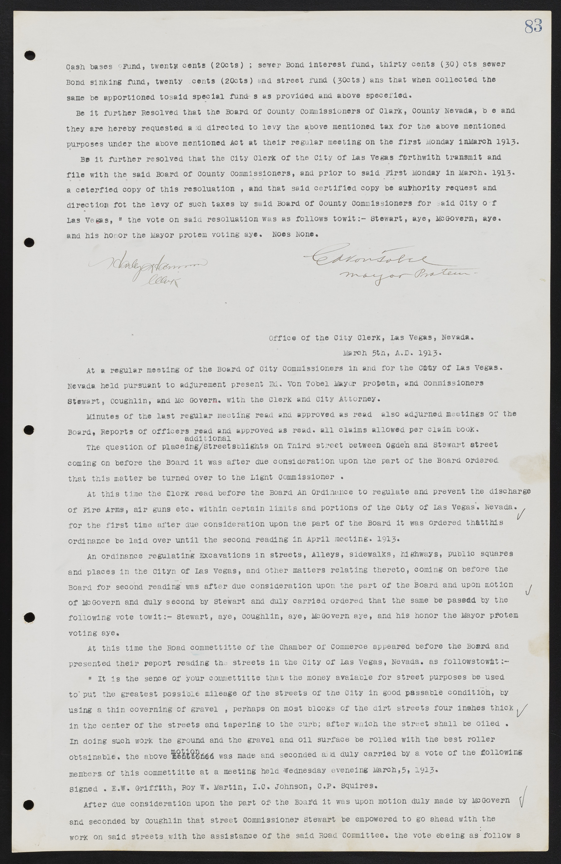 Las Vegas City Commission Minutes, June 22, 1911 to February 7, 1922, lvc000001-97