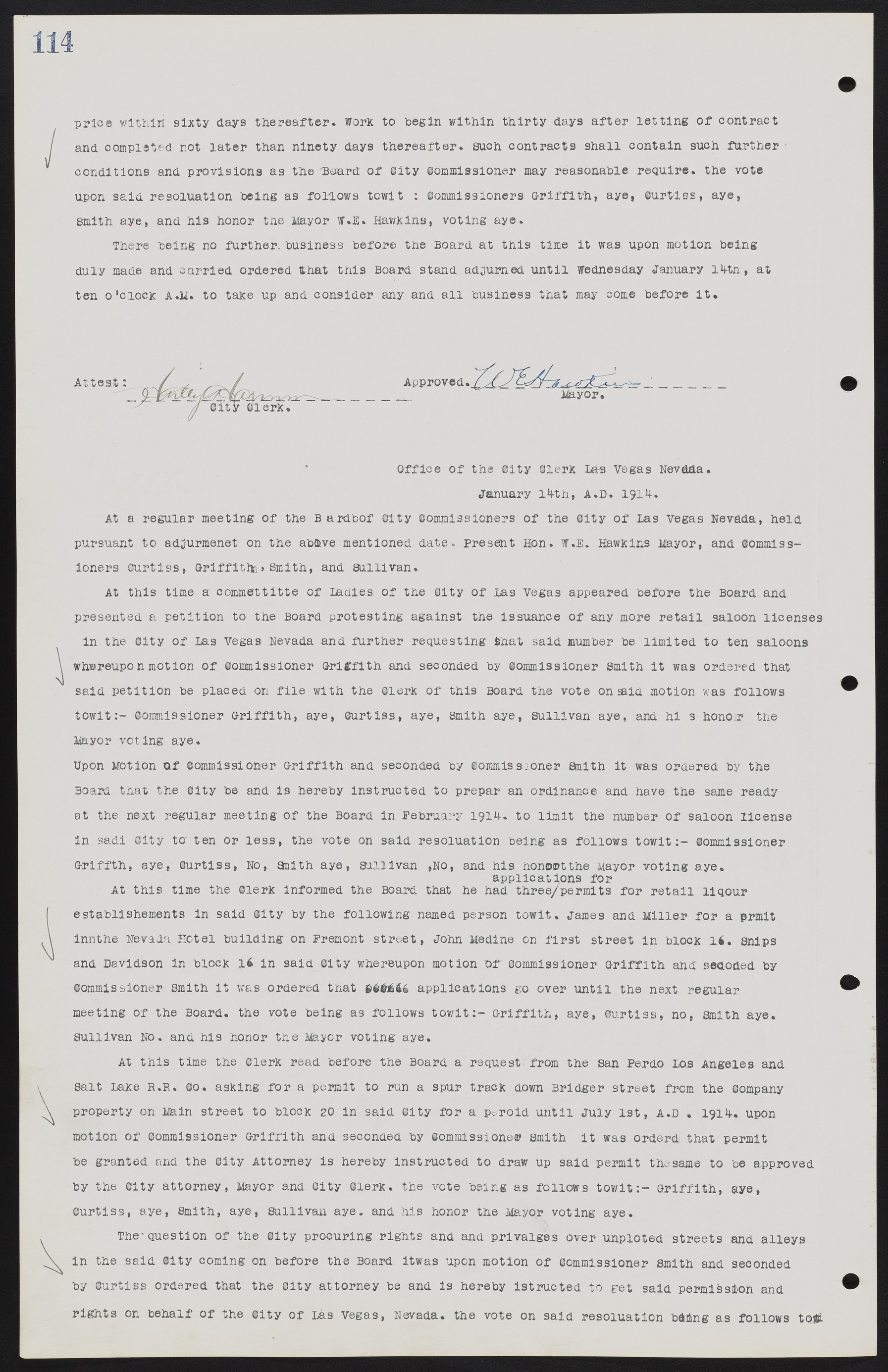 Las Vegas City Commission Minutes, June 22, 1911 to February 7, 1922, lvc000001-128