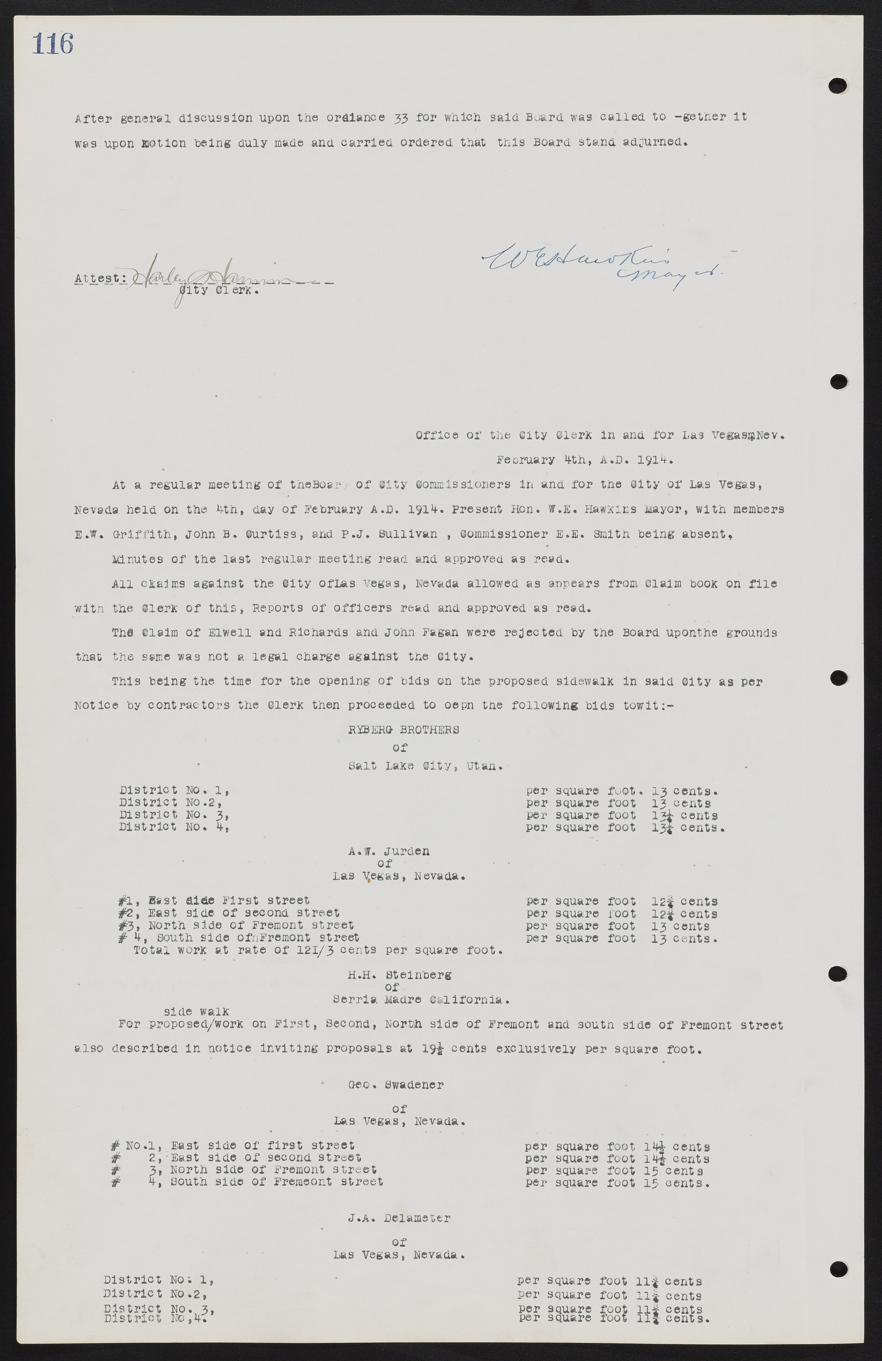 Las Vegas City Commission Minutes, June 22, 1911 to February 7, 1922, lvc000001-130