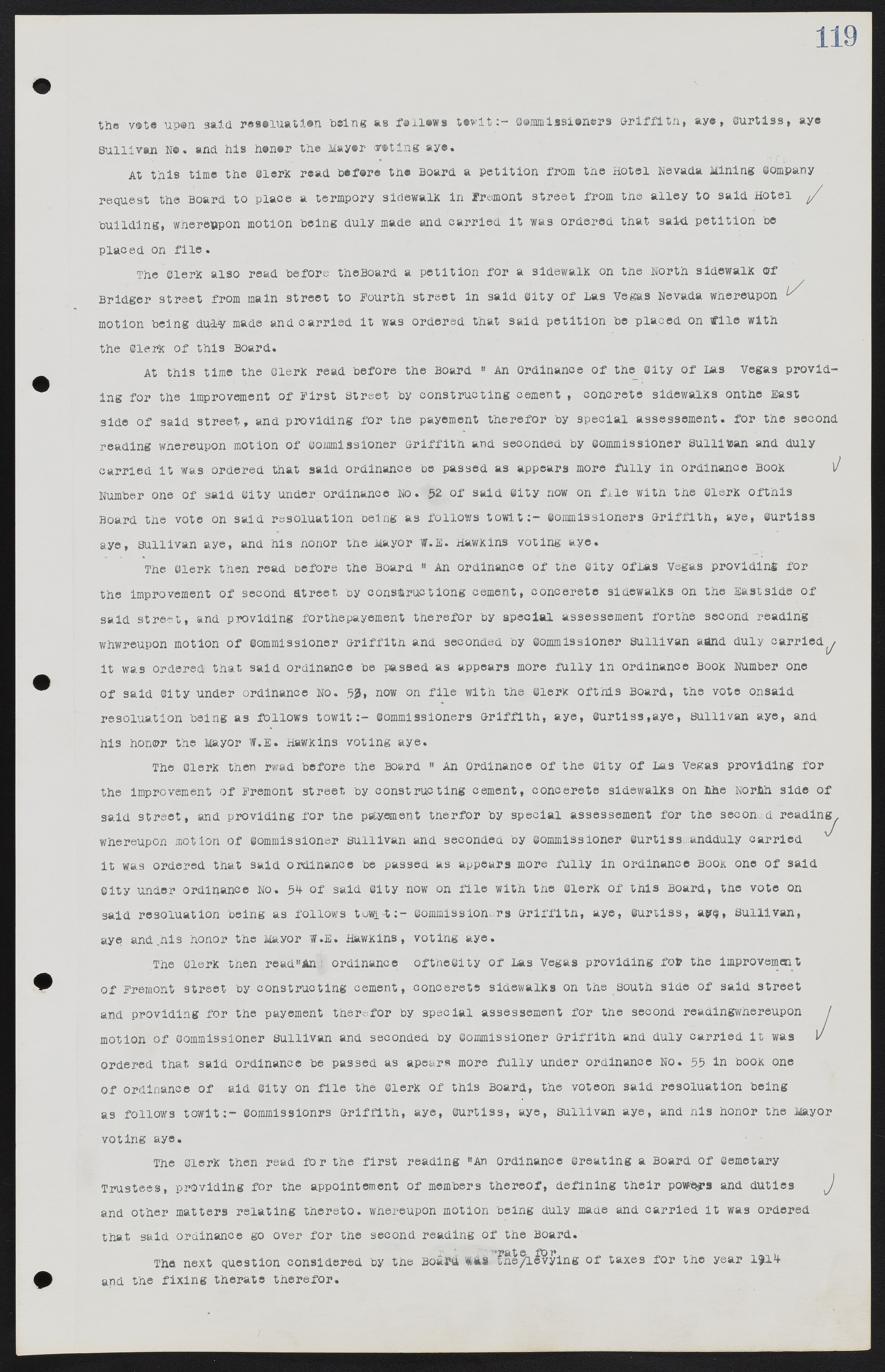 Las Vegas City Commission Minutes, June 22, 1911 to February 7, 1922, lvc000001-133