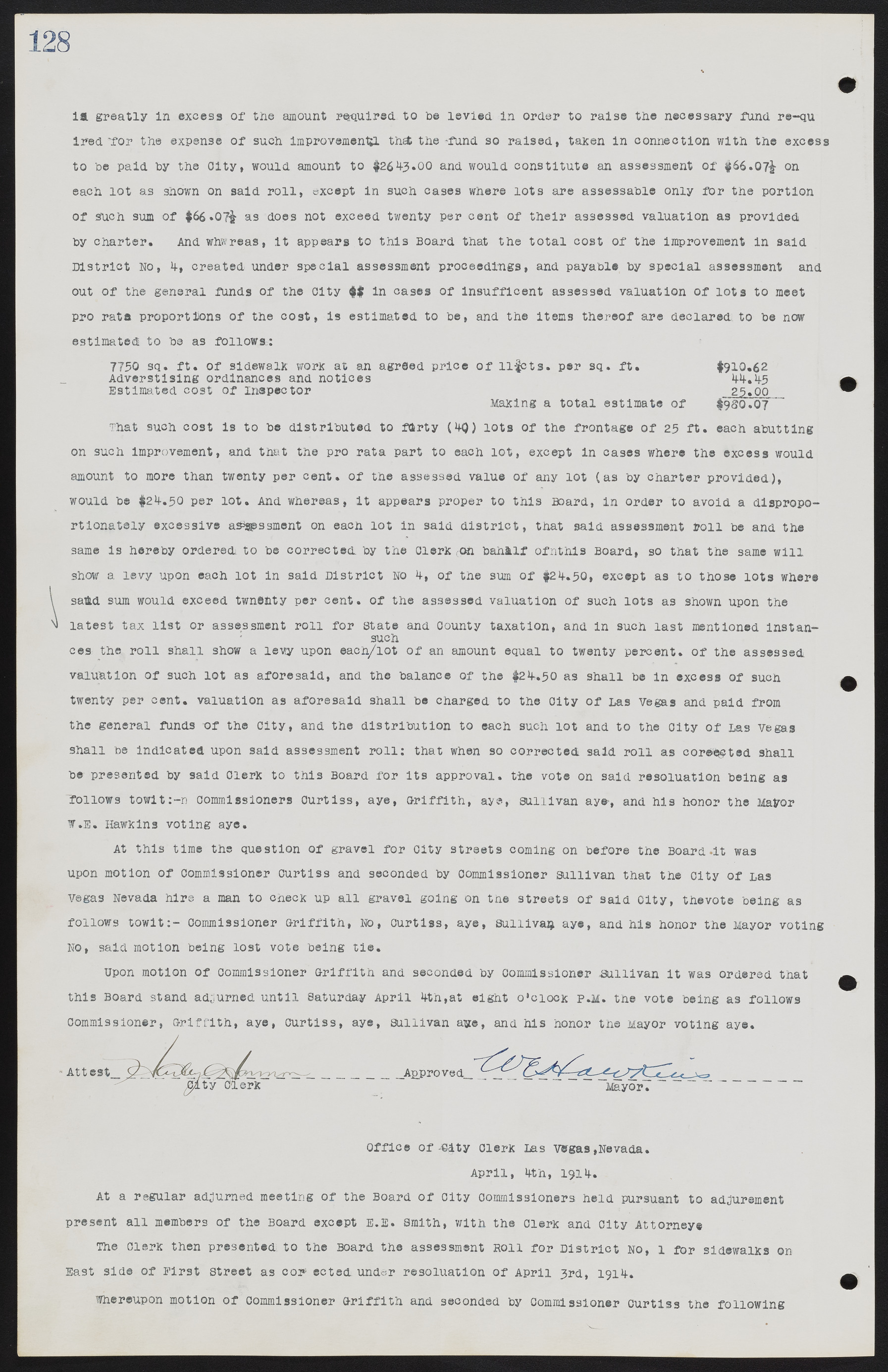 Las Vegas City Commission Minutes, June 22, 1911 to February 7, 1922, lvc000001-142