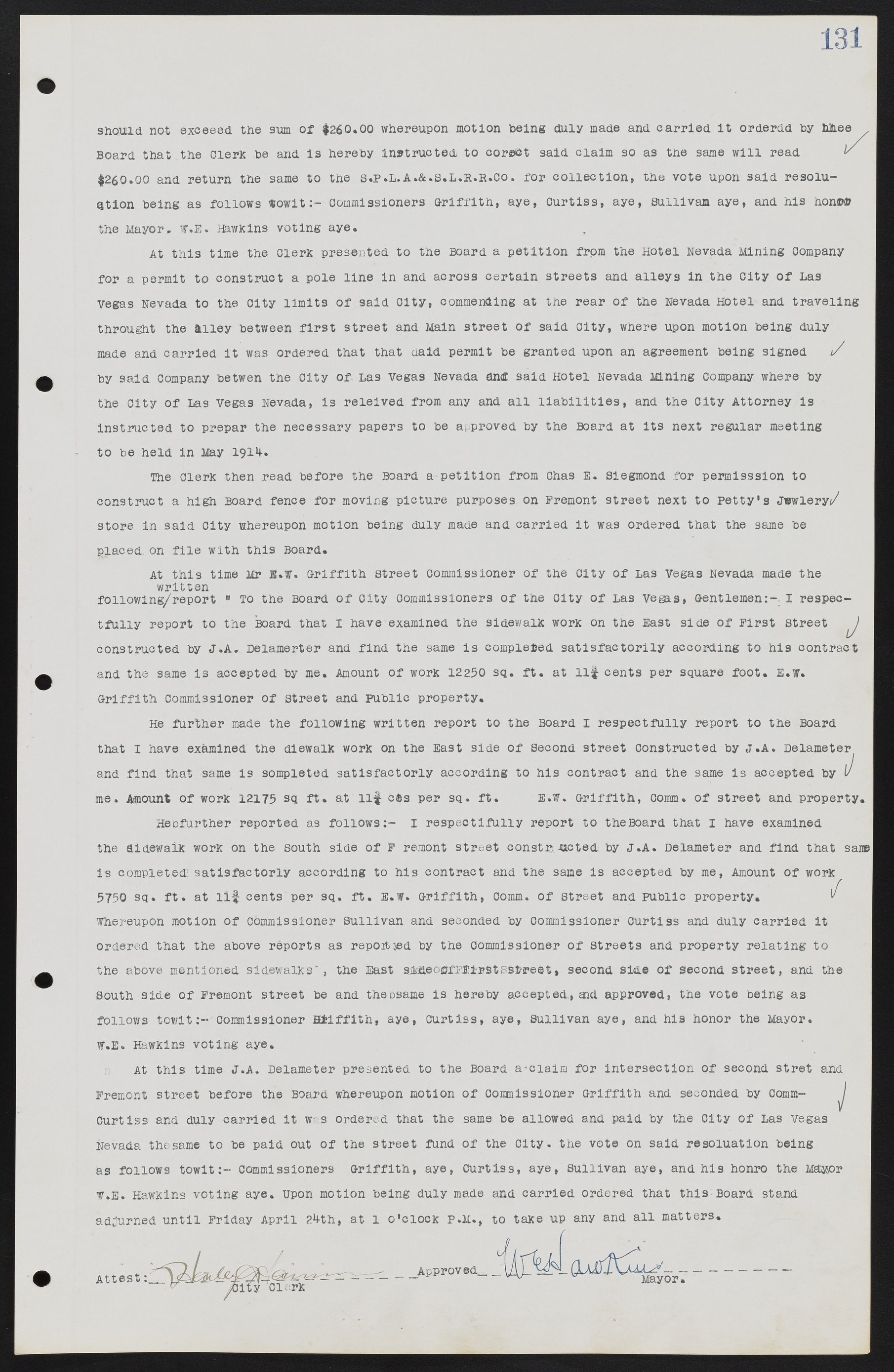 Las Vegas City Commission Minutes, June 22, 1911 to February 7, 1922, lvc000001-145