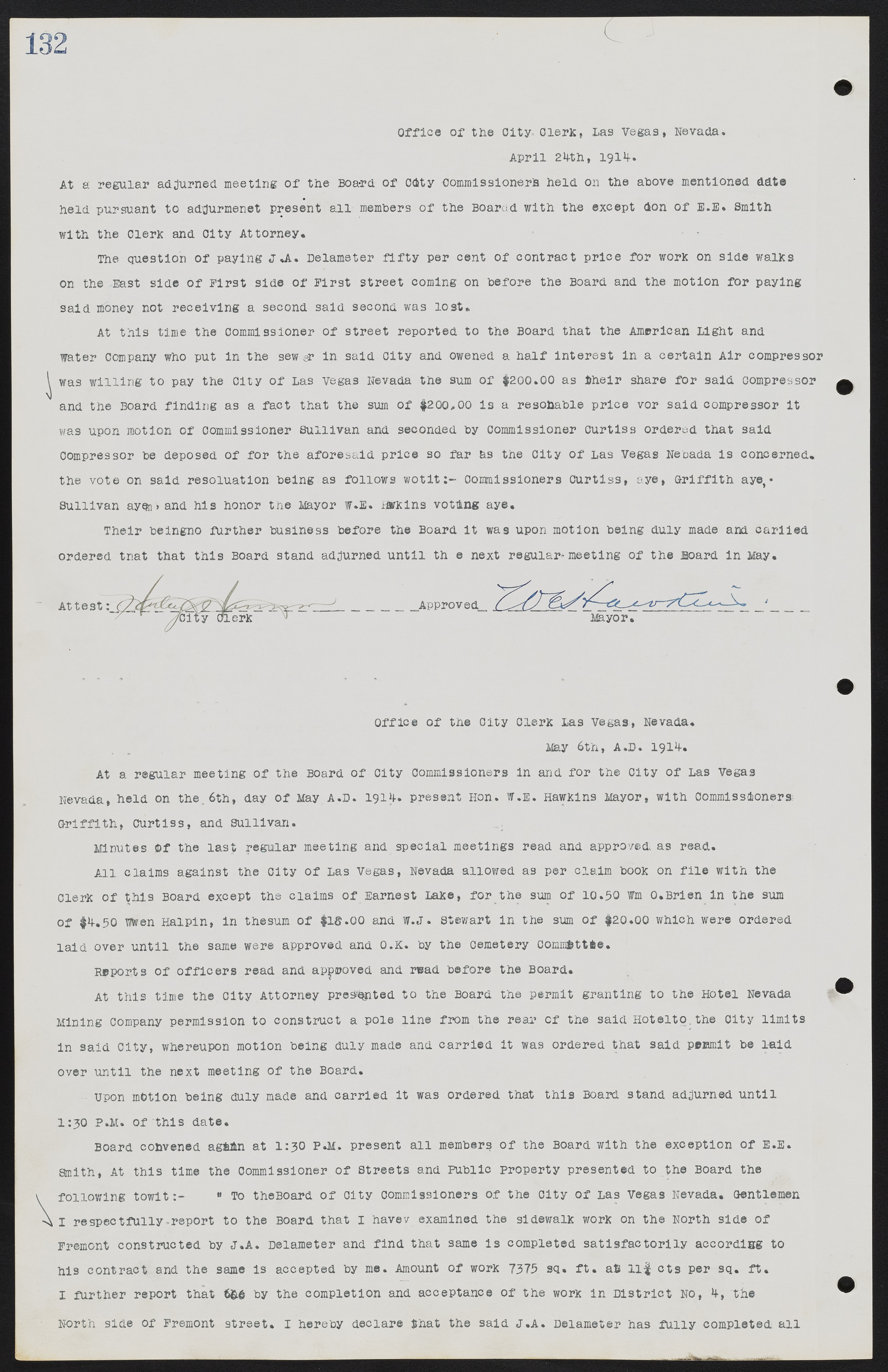 Las Vegas City Commission Minutes, June 22, 1911 to February 7, 1922, lvc000001-146