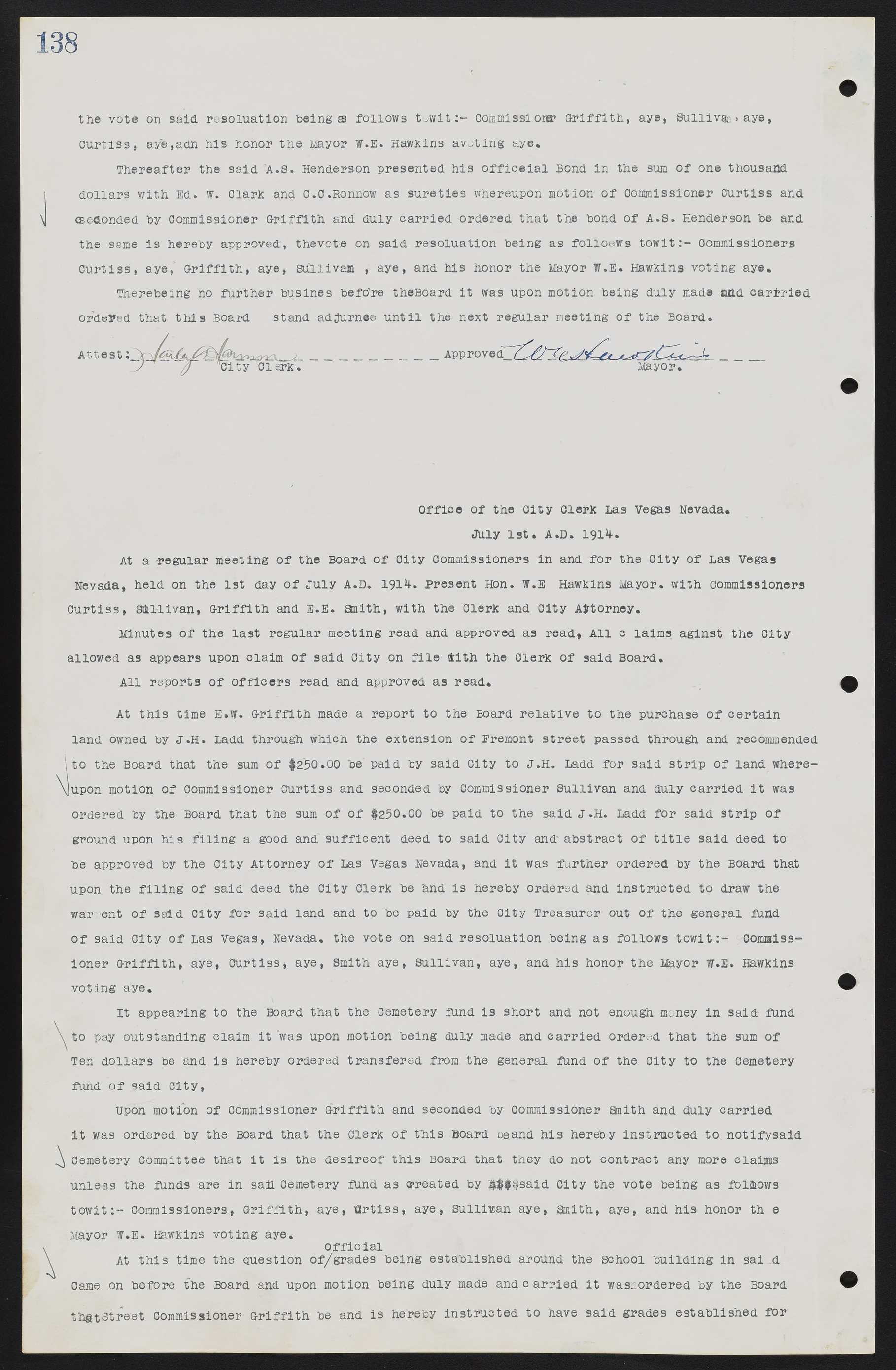 Las Vegas City Commission Minutes, June 22, 1911 to February 7, 1922, lvc000001-152