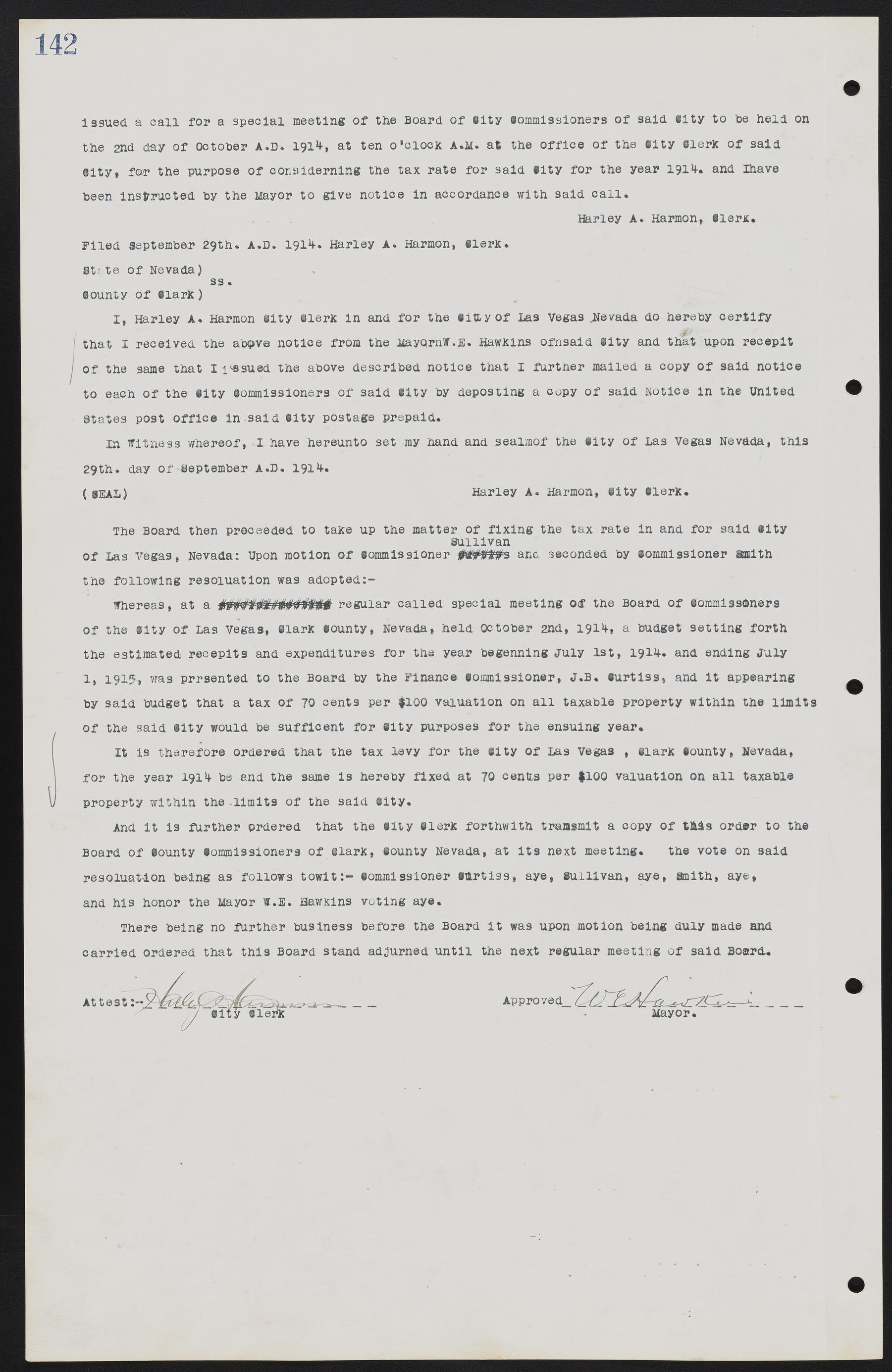 Las Vegas City Commission Minutes, June 22, 1911 to February 7, 1922, lvc000001-156