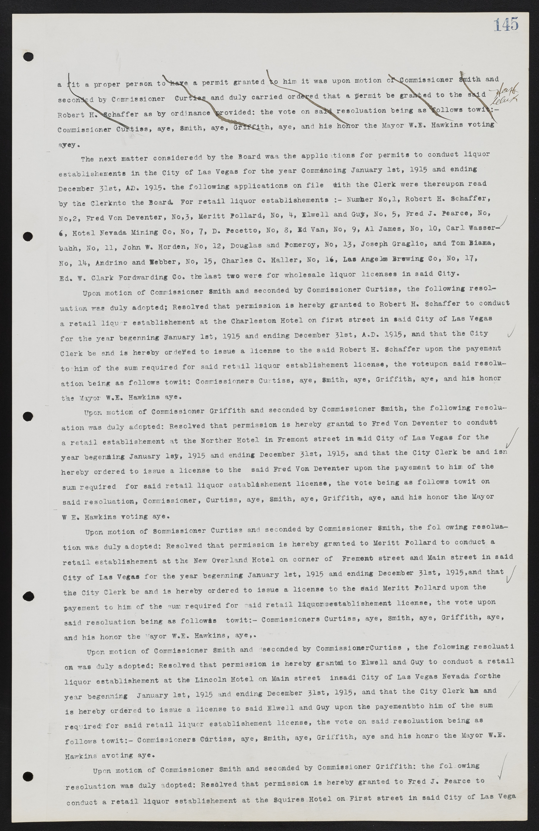 Las Vegas City Commission Minutes, June 22, 1911 to February 7, 1922, lvc000001-161