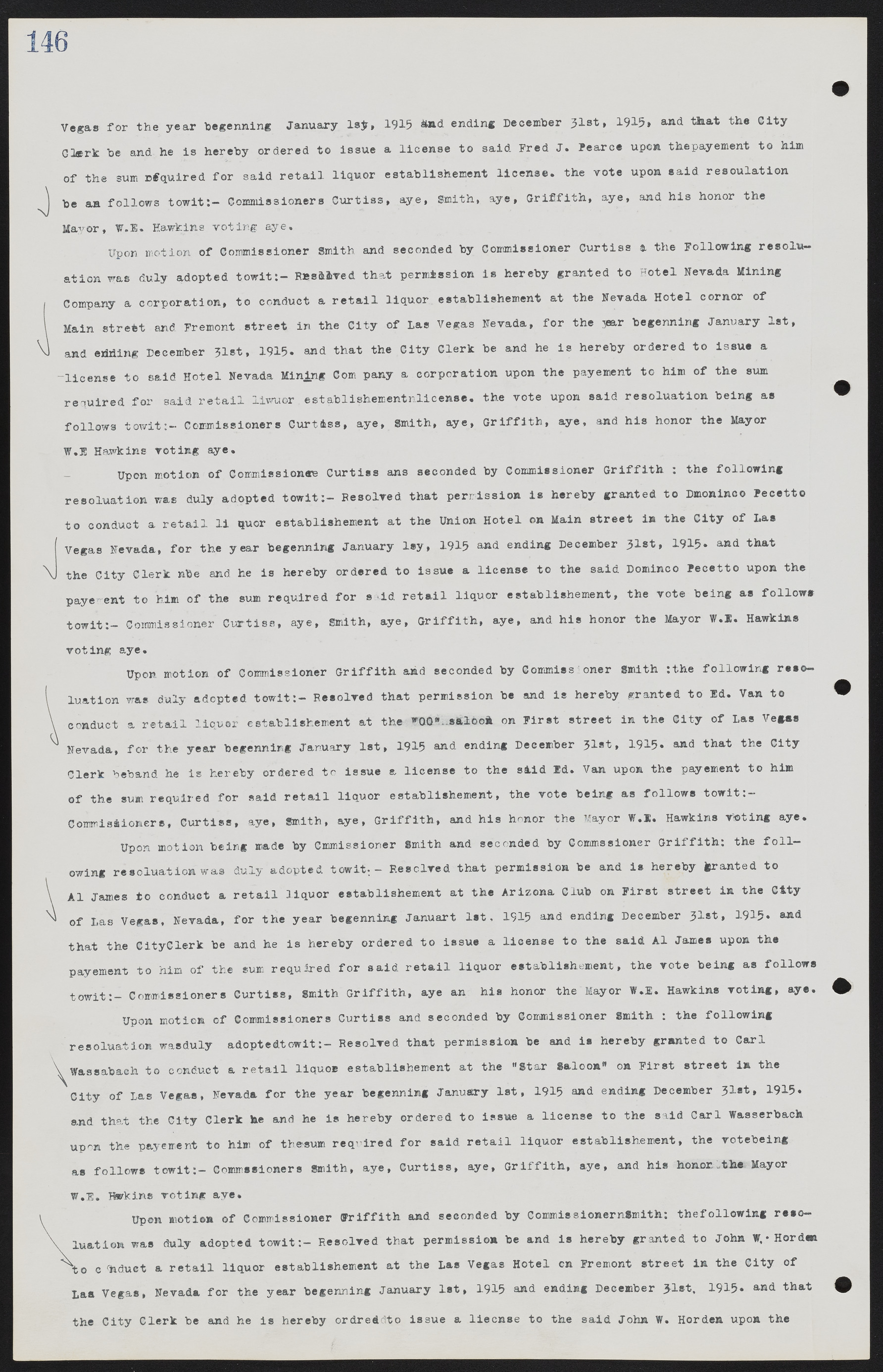 Las Vegas City Commission Minutes, June 22, 1911 to February 7, 1922, lvc000001-162