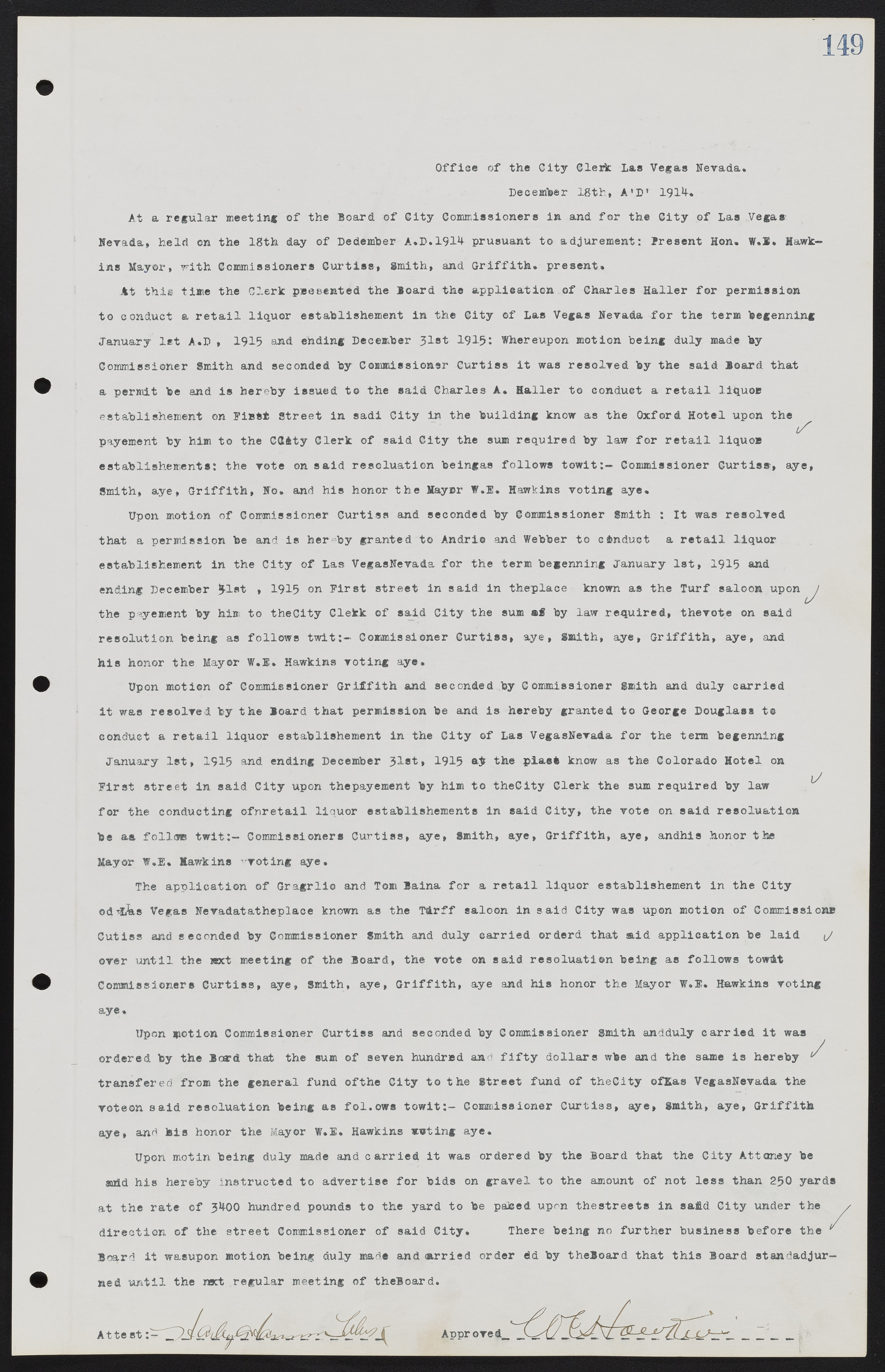 Las Vegas City Commission Minutes, June 22, 1911 to February 7, 1922, lvc000001-165