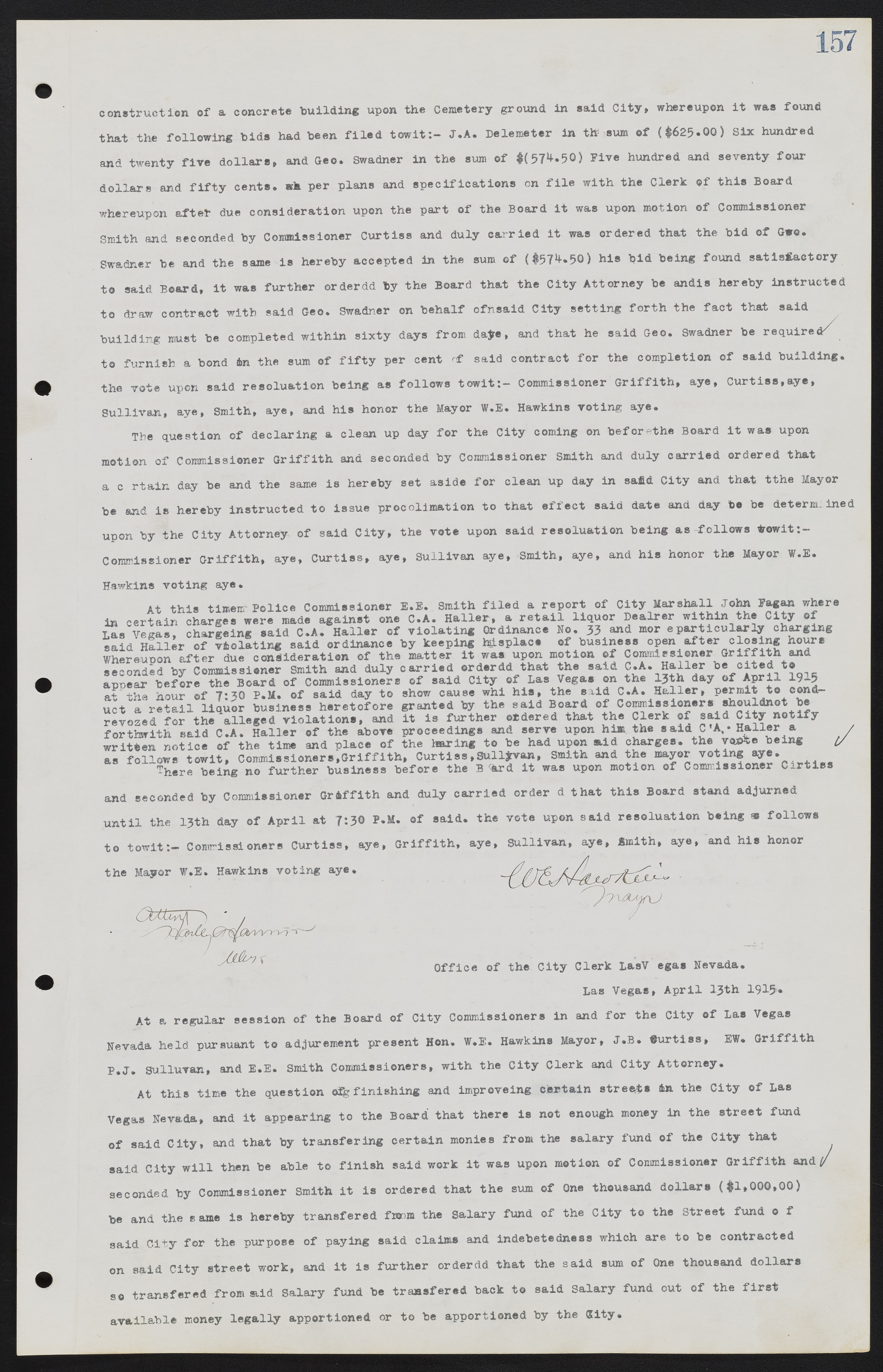 Las Vegas City Commission Minutes, June 22, 1911 to February 7, 1922, lvc000001-173