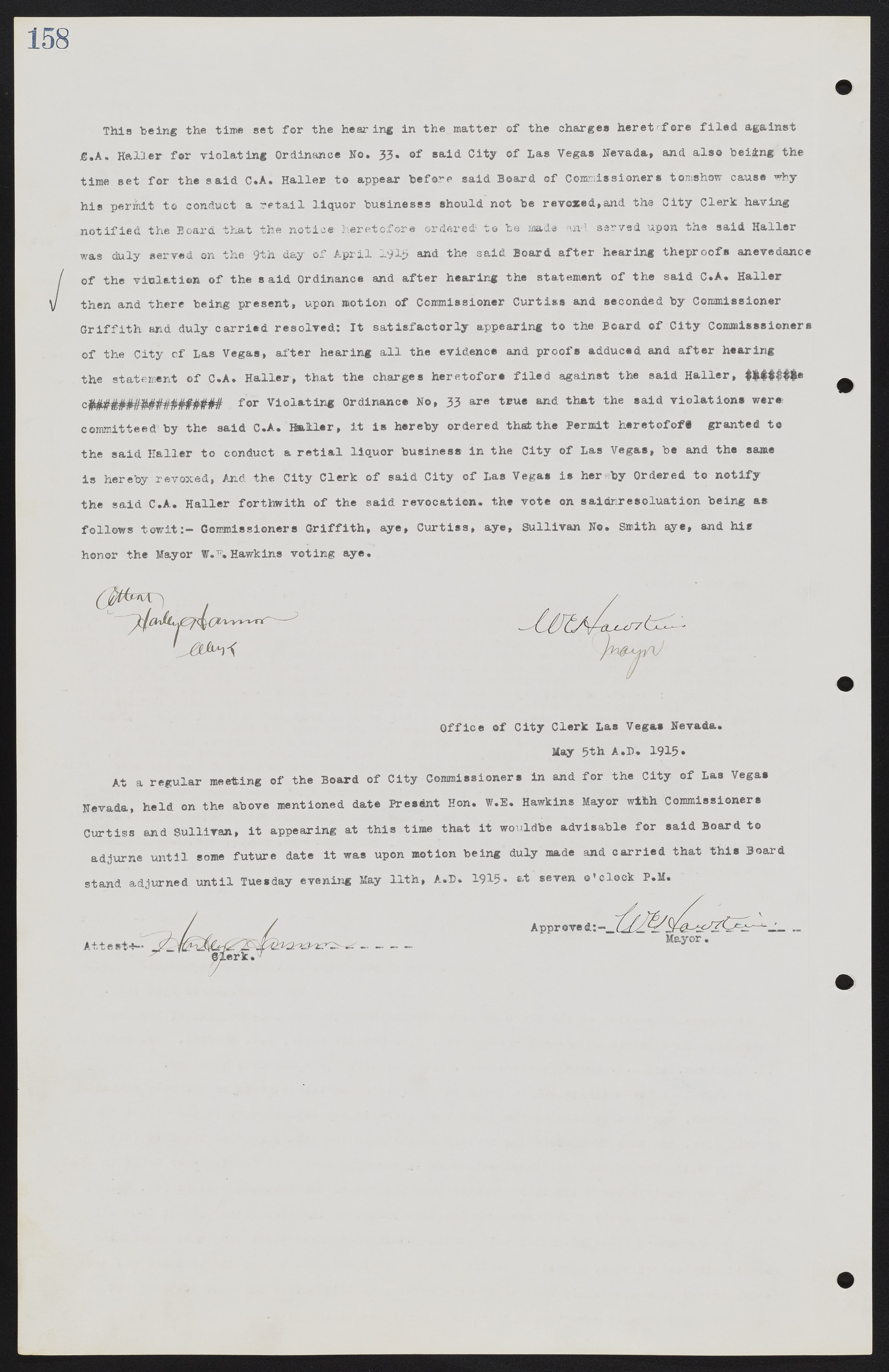Las Vegas City Commission Minutes, June 22, 1911 to February 7, 1922, lvc000001-174