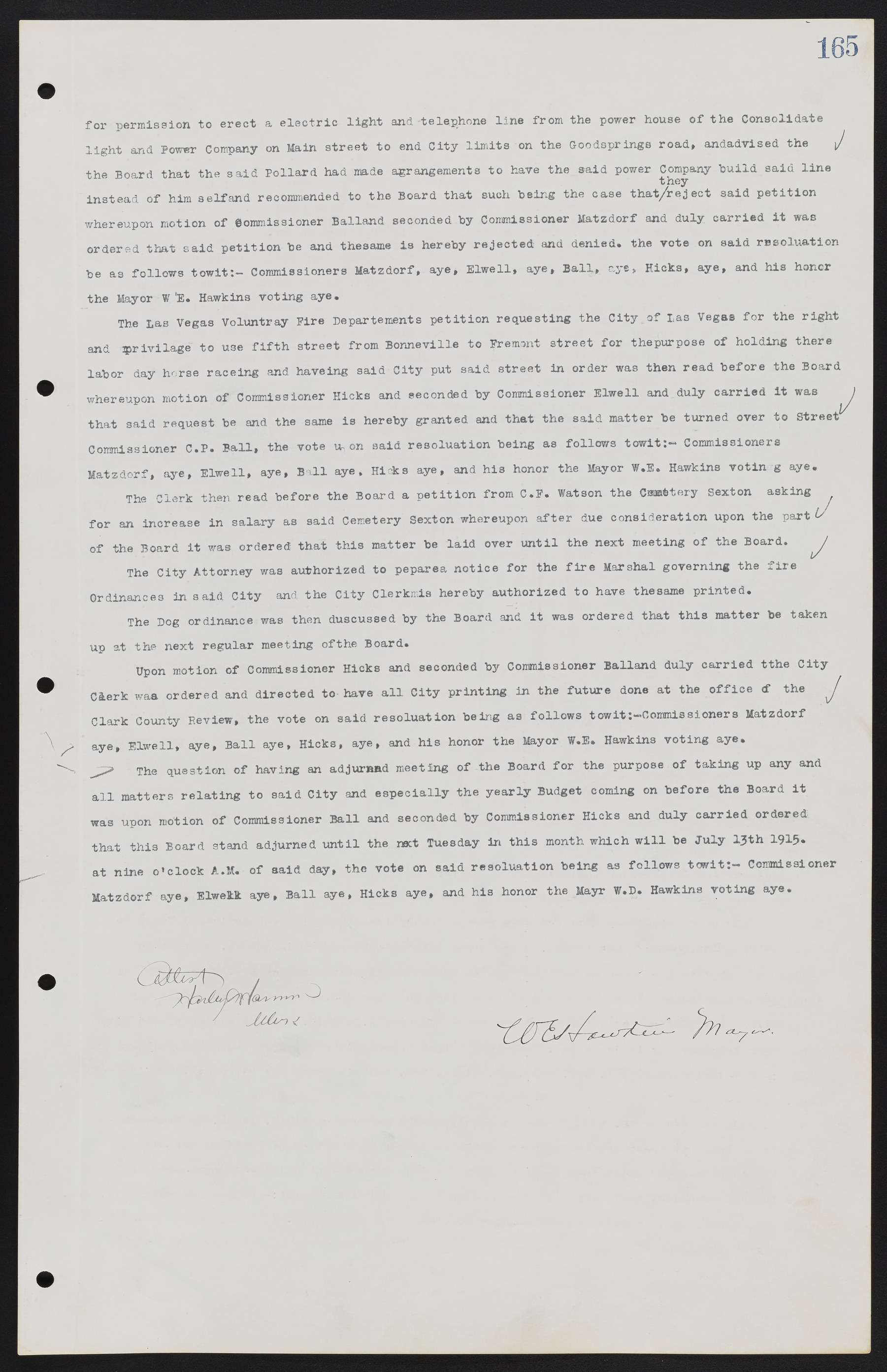 Las Vegas City Commission Minutes, June 22, 1911 to February 7, 1922, lvc000001-181