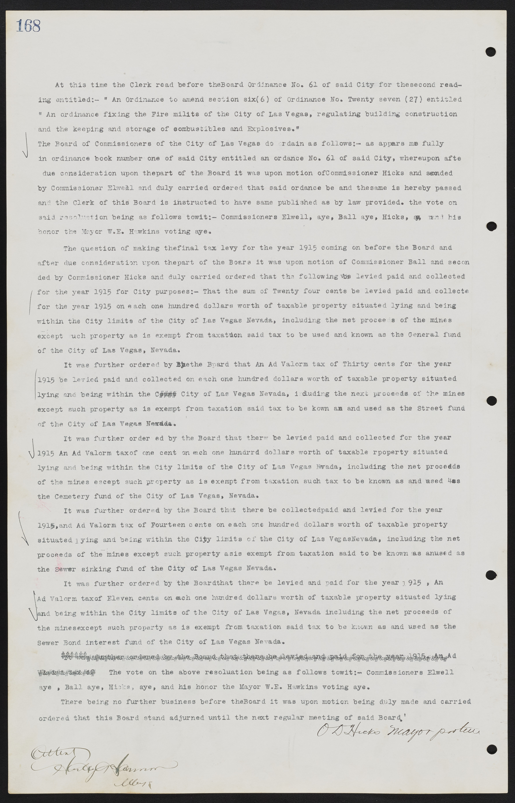 Las Vegas City Commission Minutes, June 22, 1911 to February 7, 1922, lvc000001-184