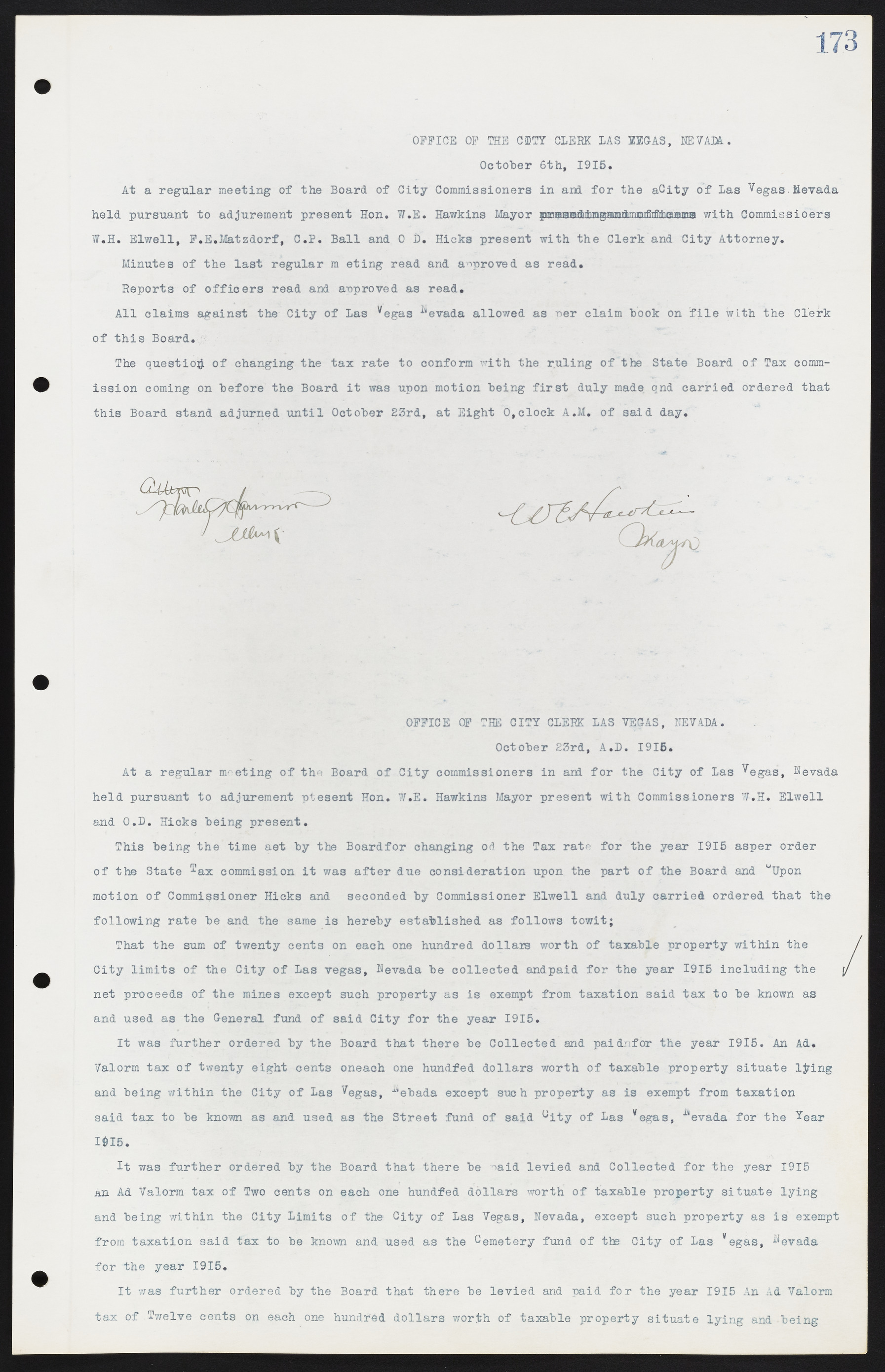 Las Vegas City Commission Minutes, June 22, 1911 to February 7, 1922, lvc000001-189