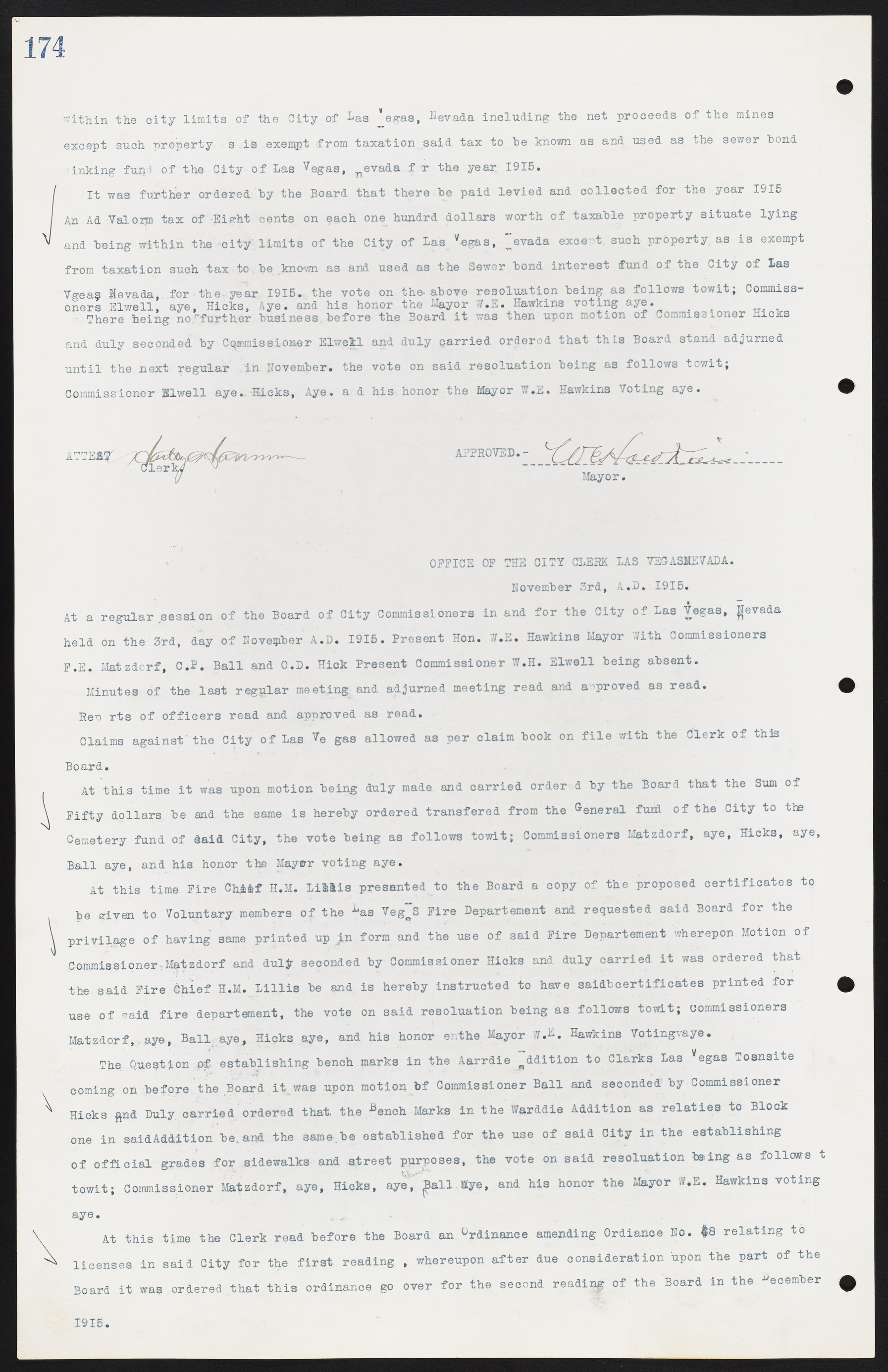 Las Vegas City Commission Minutes, June 22, 1911 to February 7, 1922, lvc000001-190