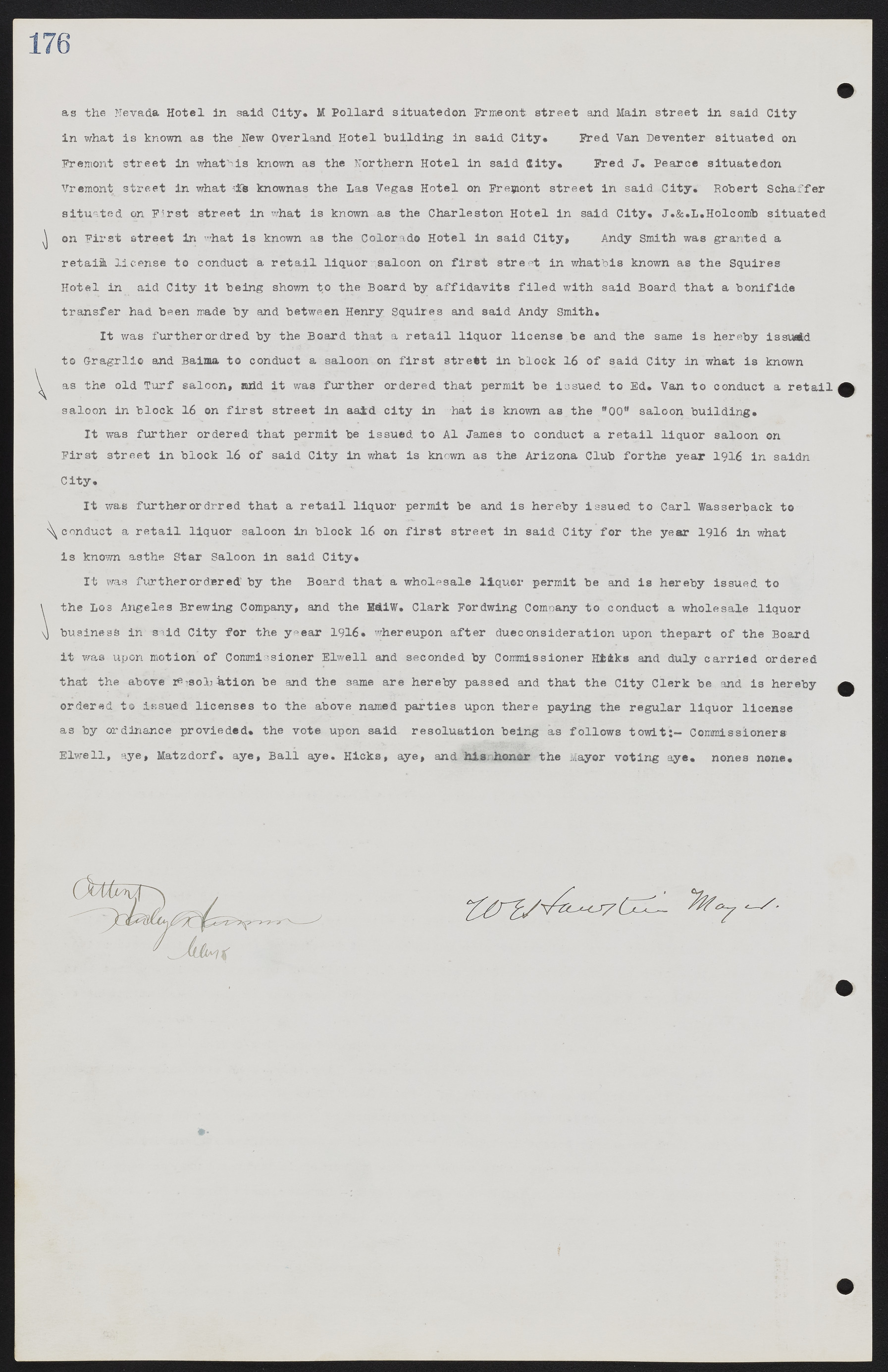 Las Vegas City Commission Minutes, June 22, 1911 to February 7, 1922, lvc000001-192