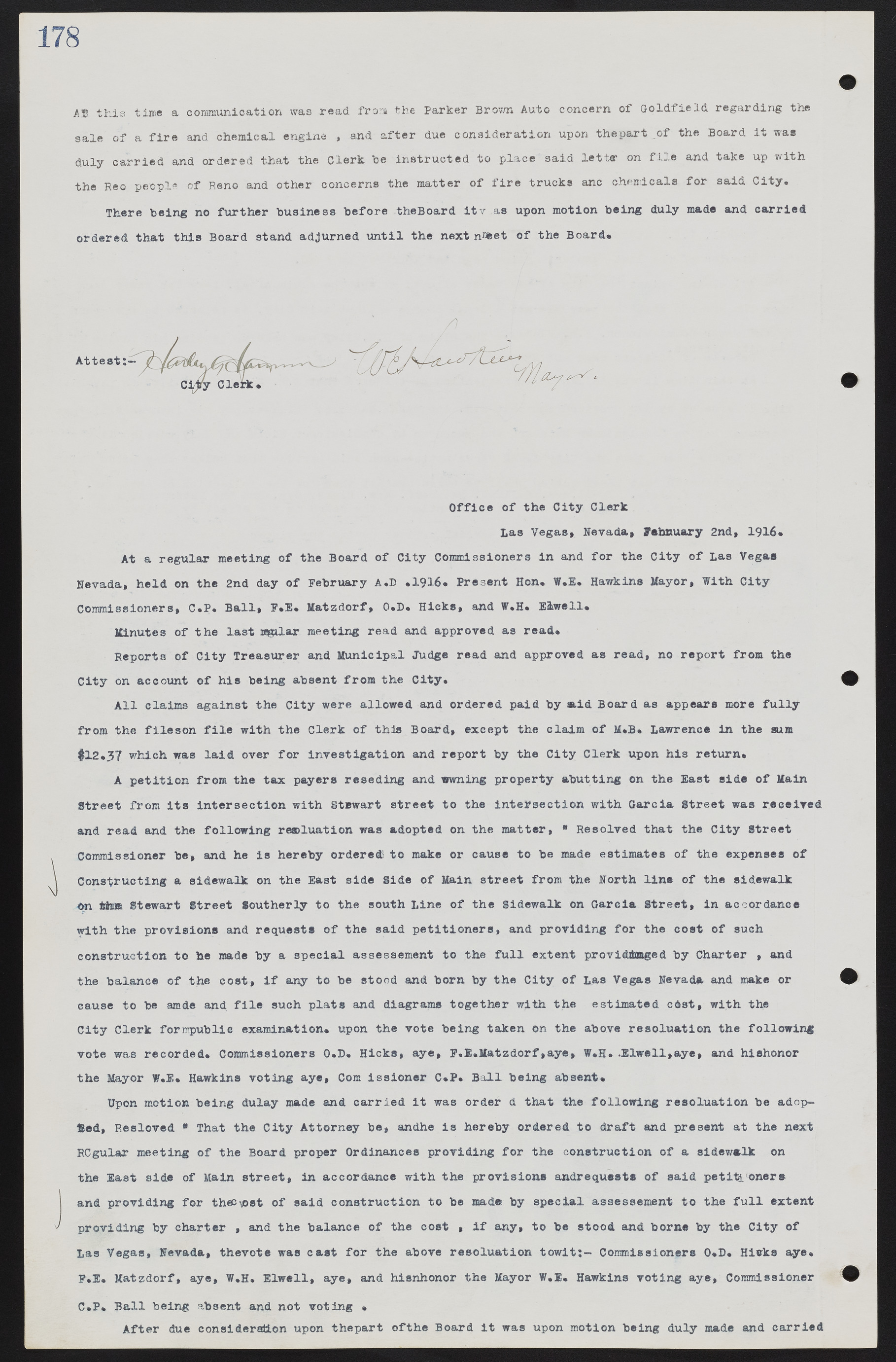 Las Vegas City Commission Minutes, June 22, 1911 to February 7, 1922, lvc000001-194