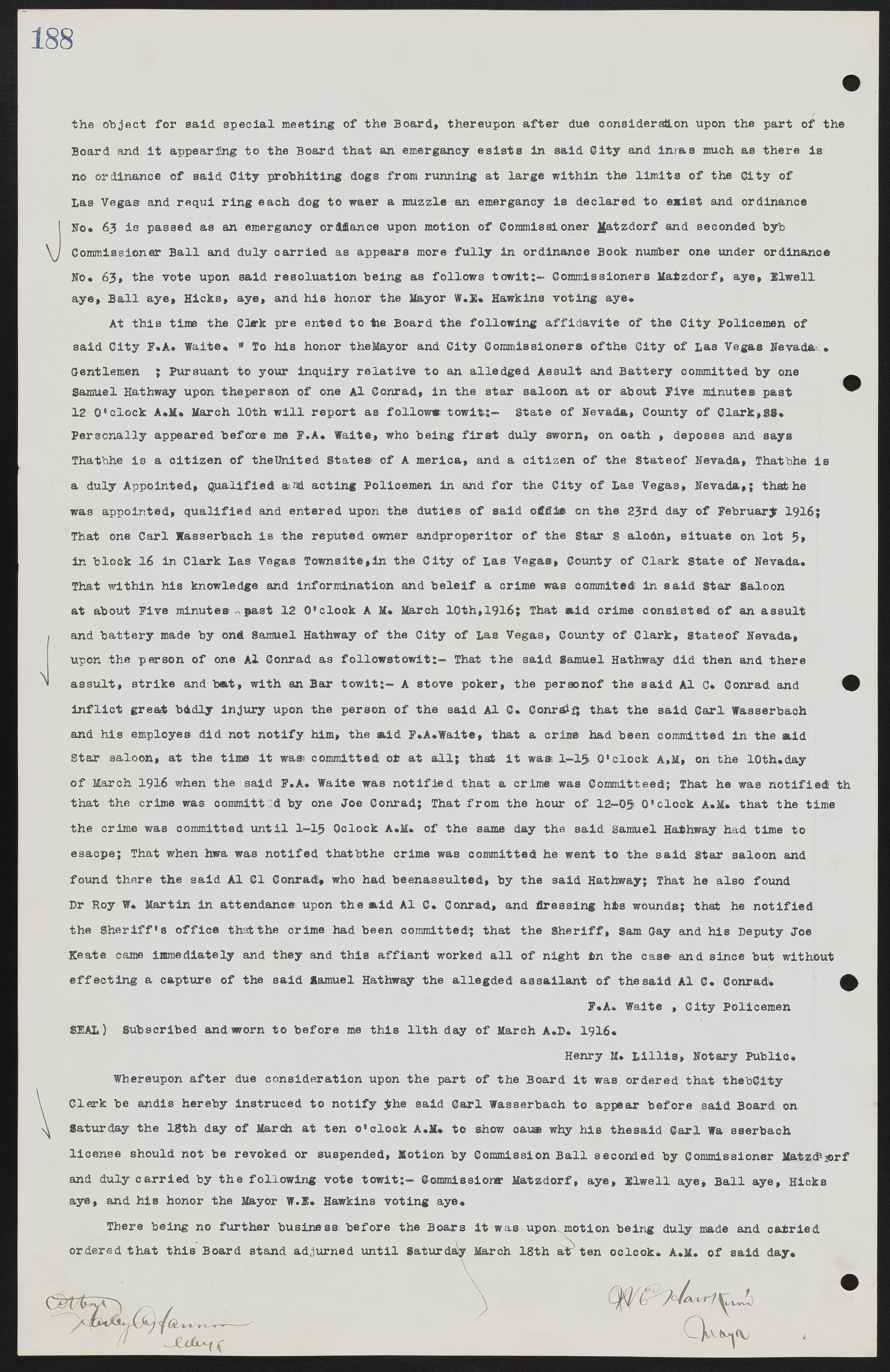 Las Vegas City Commission Minutes, June 22, 1911 to February 7, 1922, lvc000001-204