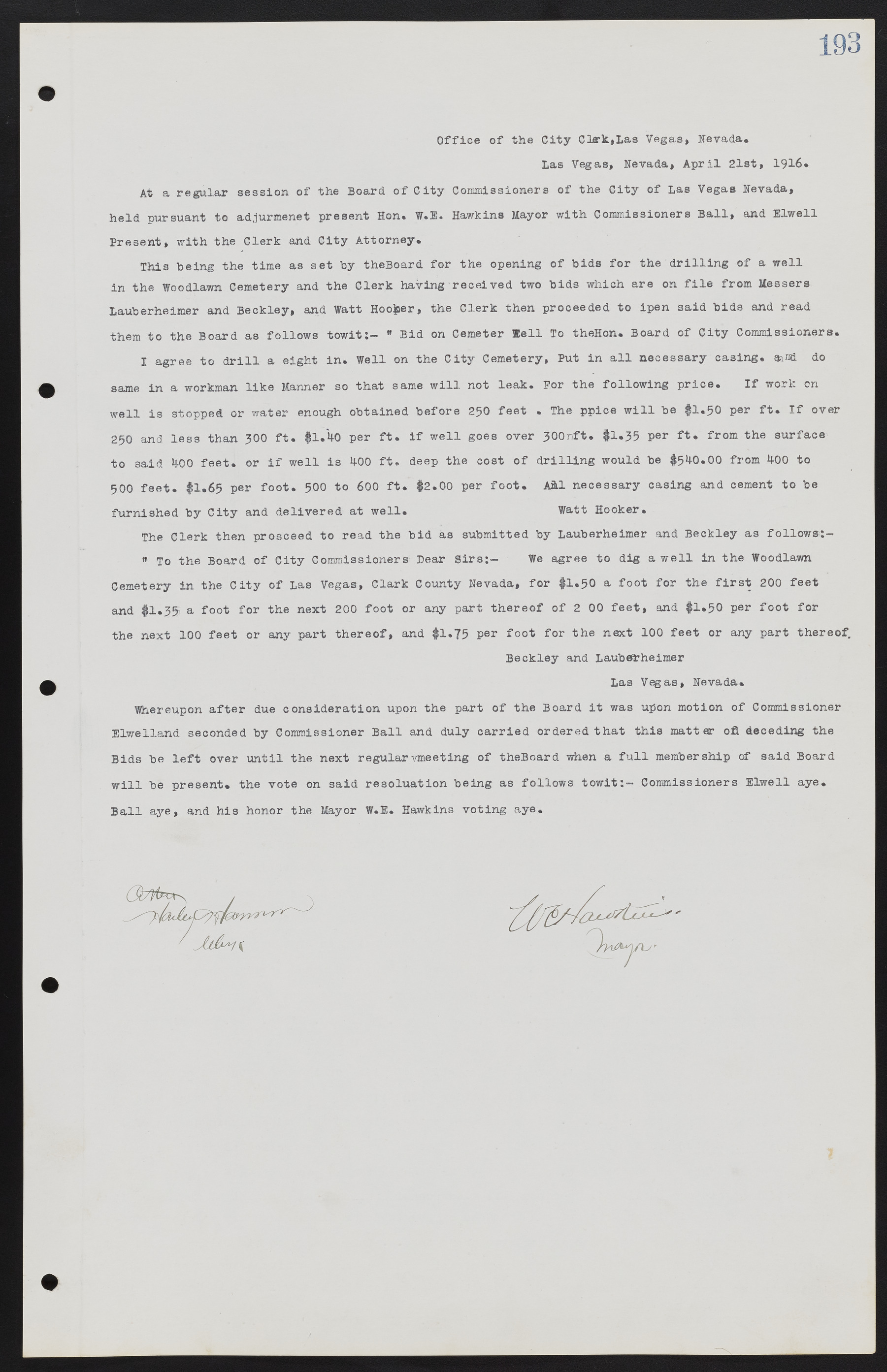 Las Vegas City Commission Minutes, June 22, 1911 to February 7, 1922, lvc000001-209