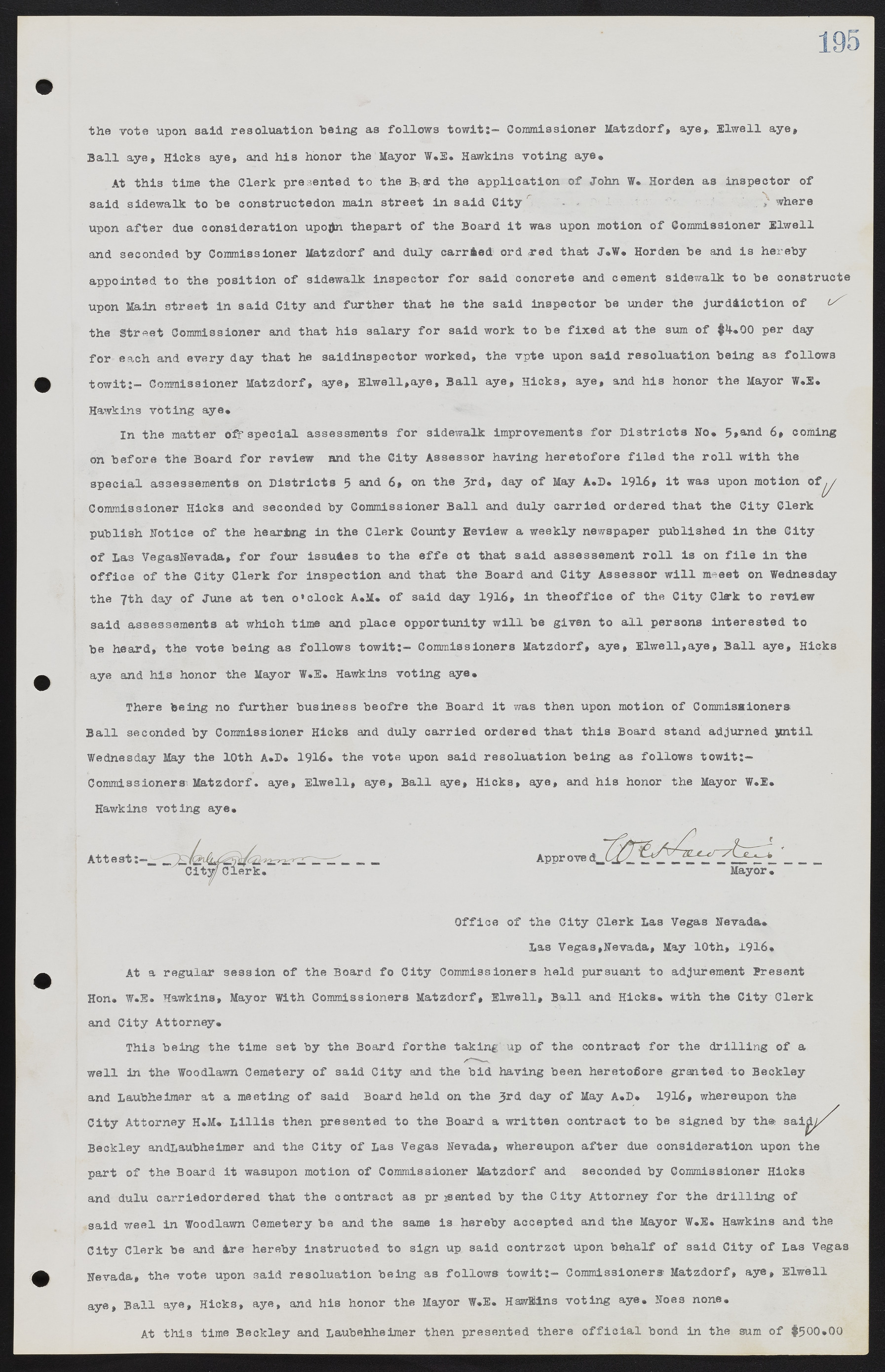 Las Vegas City Commission Minutes, June 22, 1911 to February 7, 1922, lvc000001-211