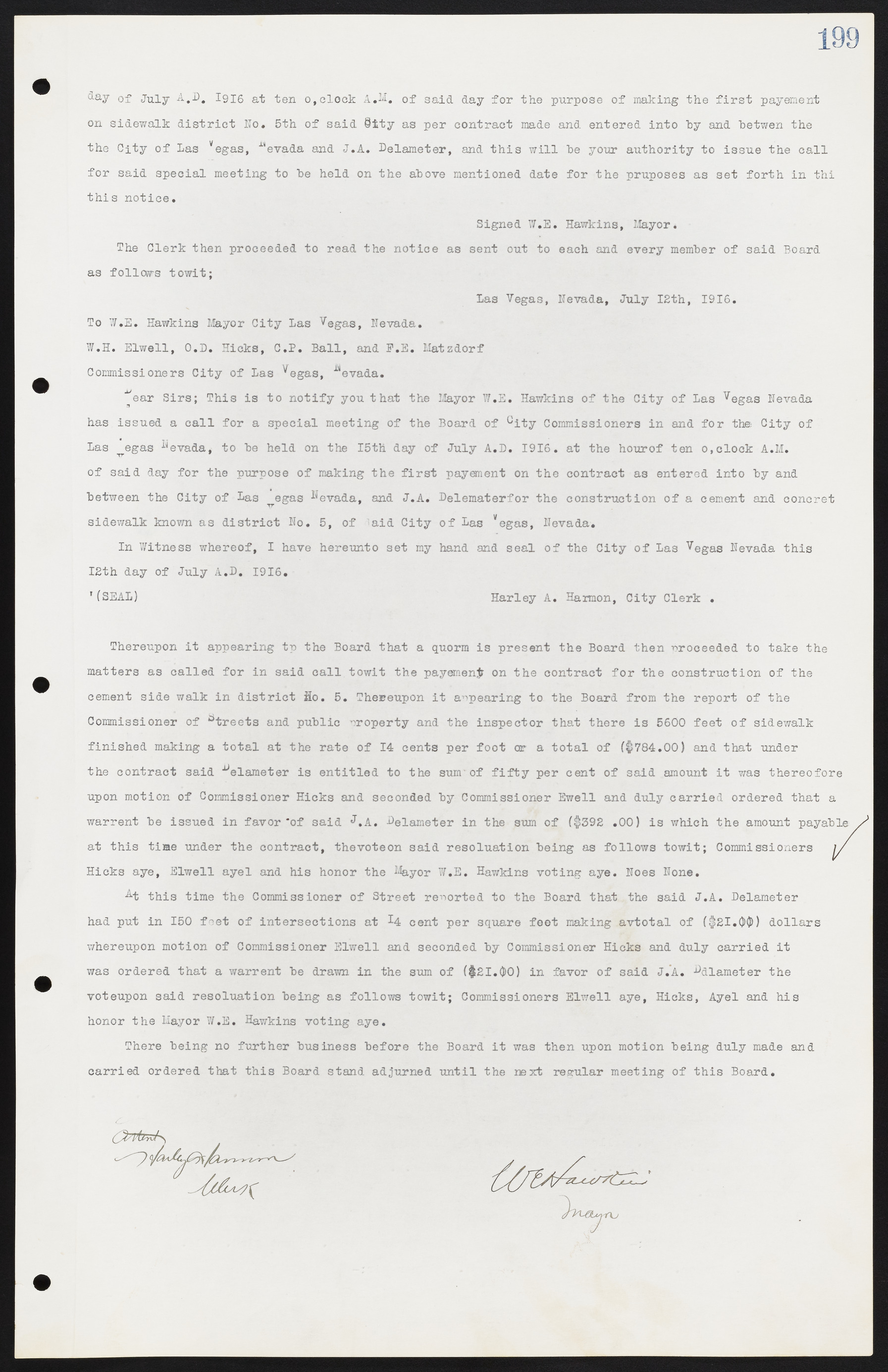 Las Vegas City Commission Minutes, June 22, 1911 to February 7, 1922, lvc000001-215