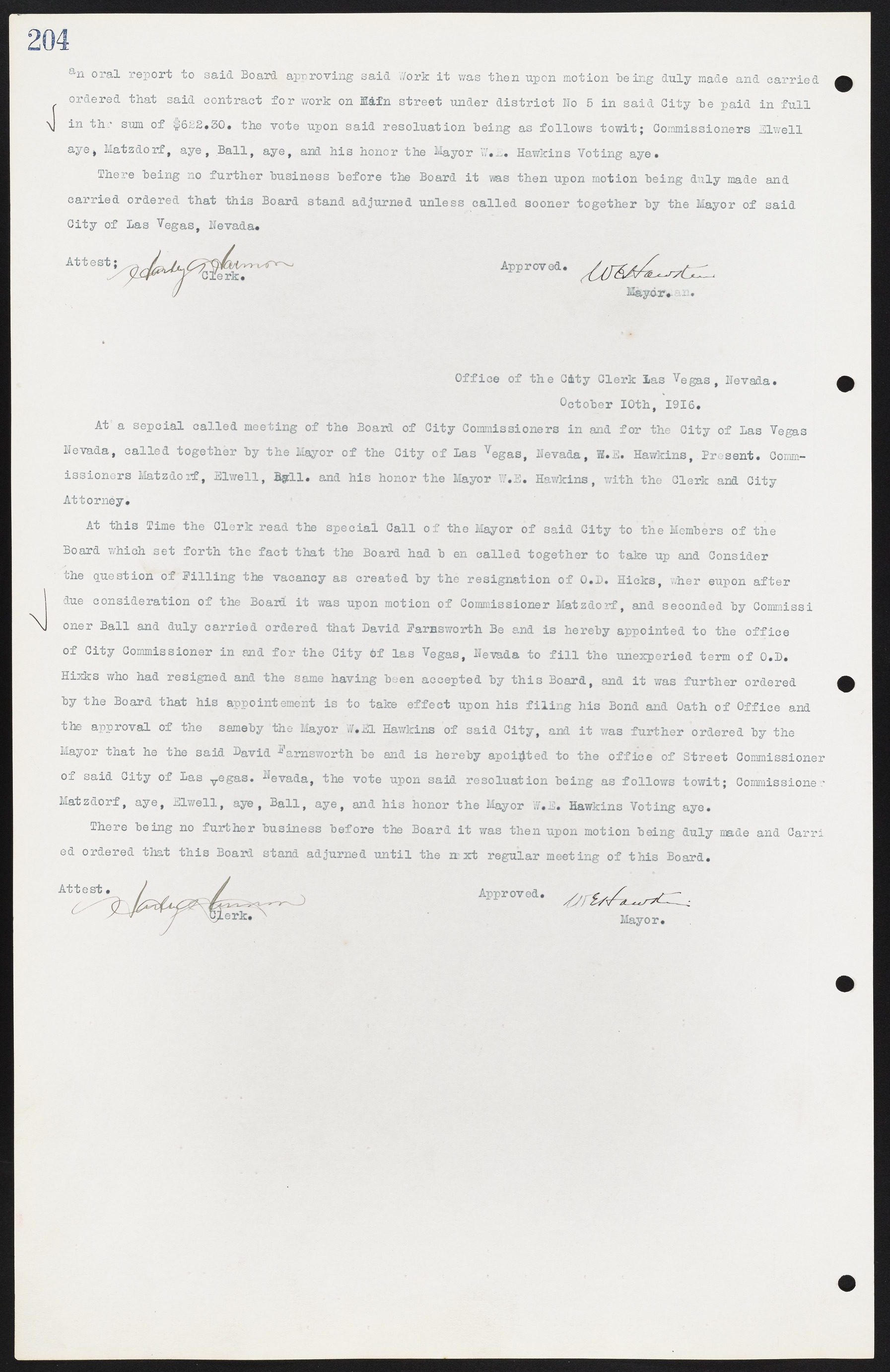 Las Vegas City Commission Minutes, June 22, 1911 to February 7, 1922, lvc000001-220