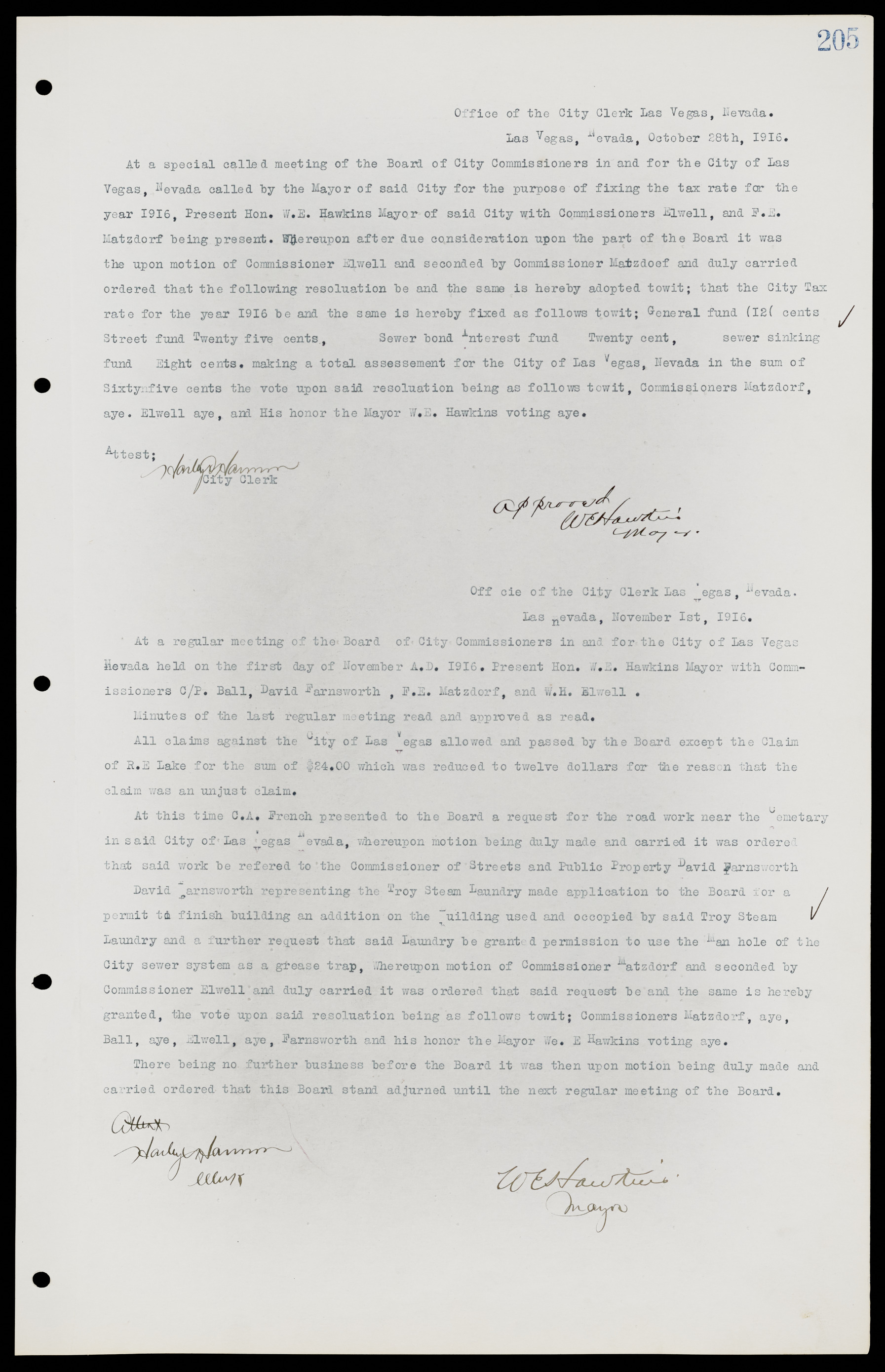 Las Vegas City Commission Minutes, June 22, 1911 to February 7, 1922, lvc000001-221