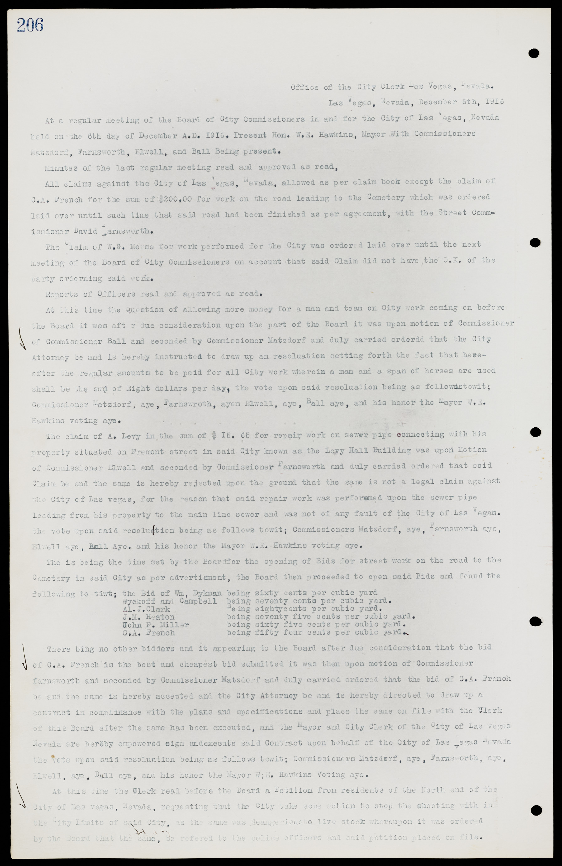 Las Vegas City Commission Minutes, June 22, 1911 to February 7, 1922, lvc000001-222