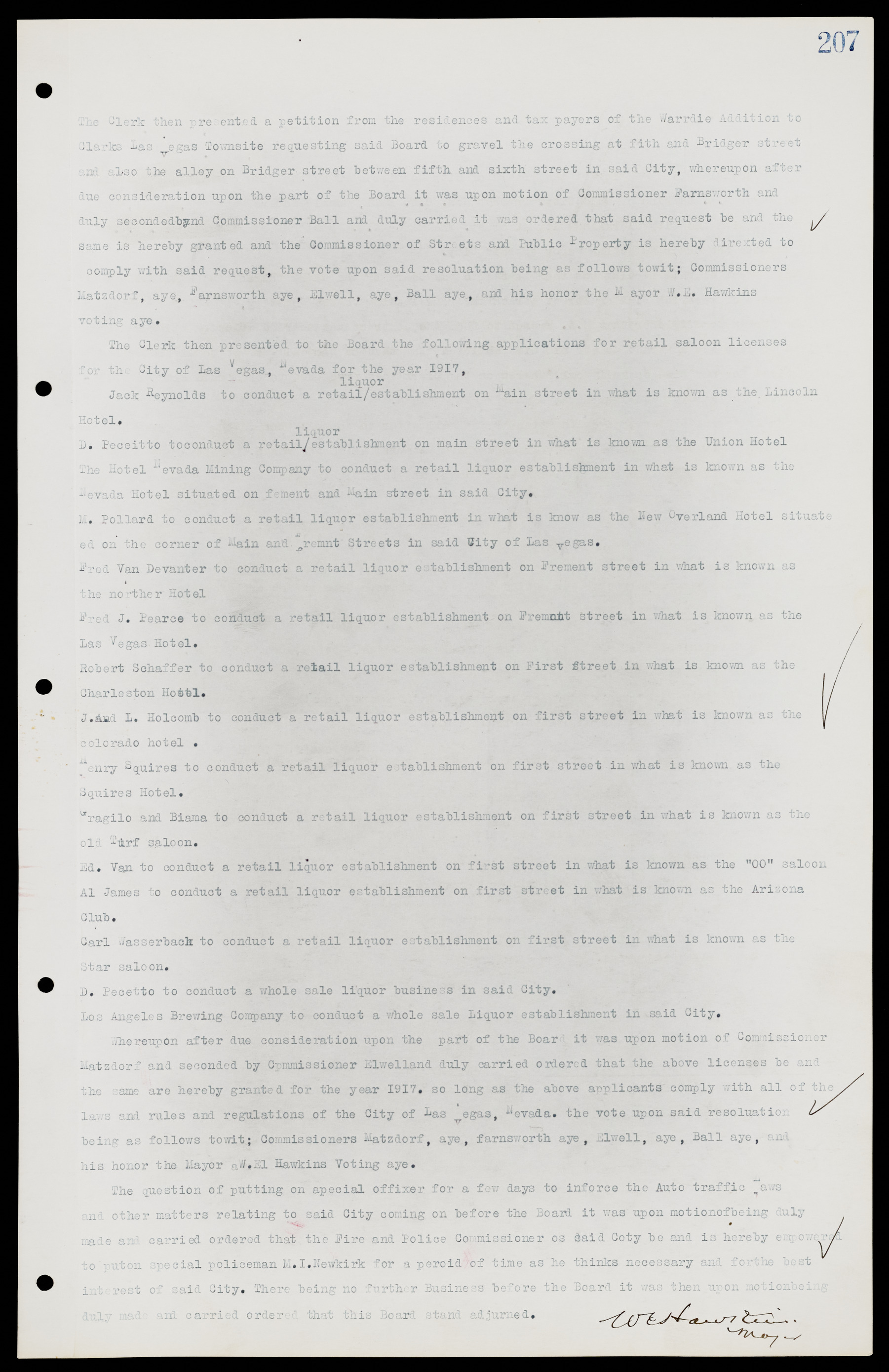 Las Vegas City Commission Minutes, June 22, 1911 to February 7, 1922, lvc000001-223