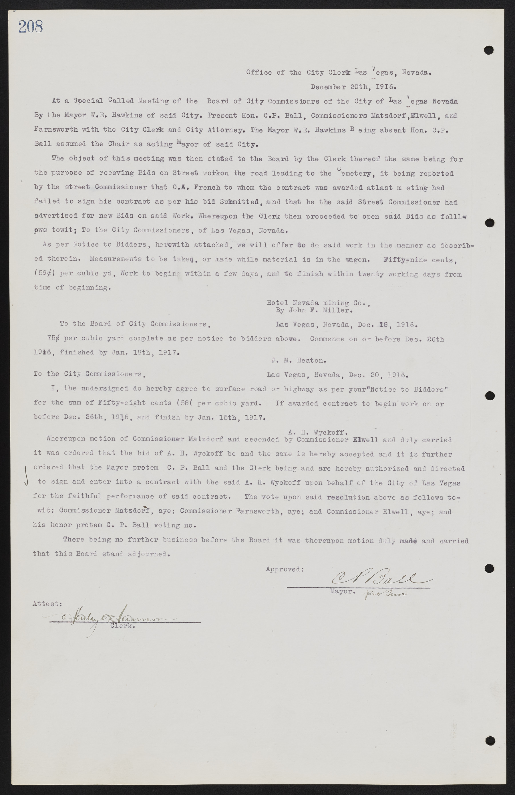 Las Vegas City Commission Minutes, June 22, 1911 to February 7, 1922, lvc000001-224