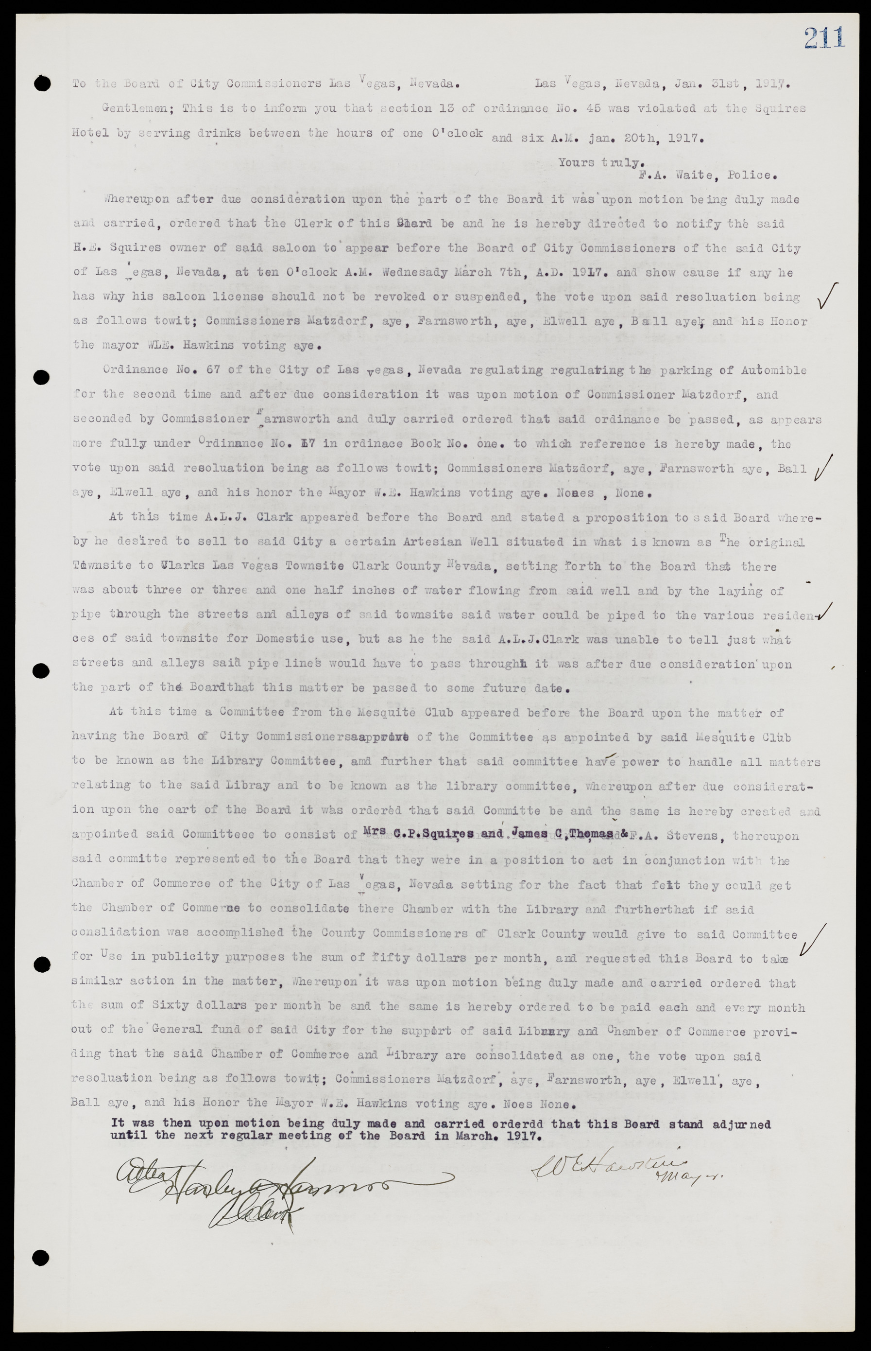 Las Vegas City Commission Minutes, June 22, 1911 to February 7, 1922, lvc000001-227