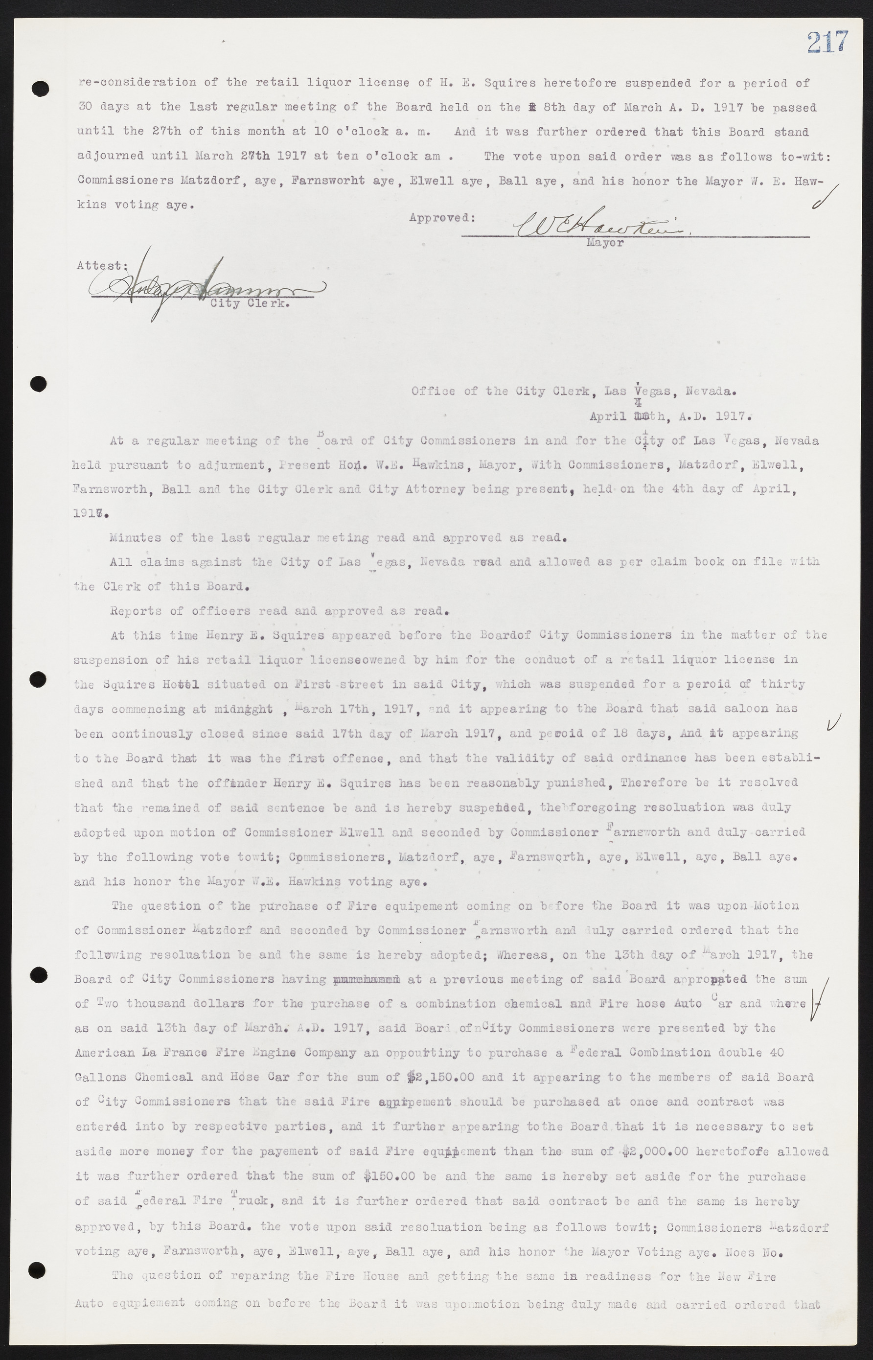 Las Vegas City Commission Minutes, June 22, 1911 to February 7, 1922, lvc000001-233