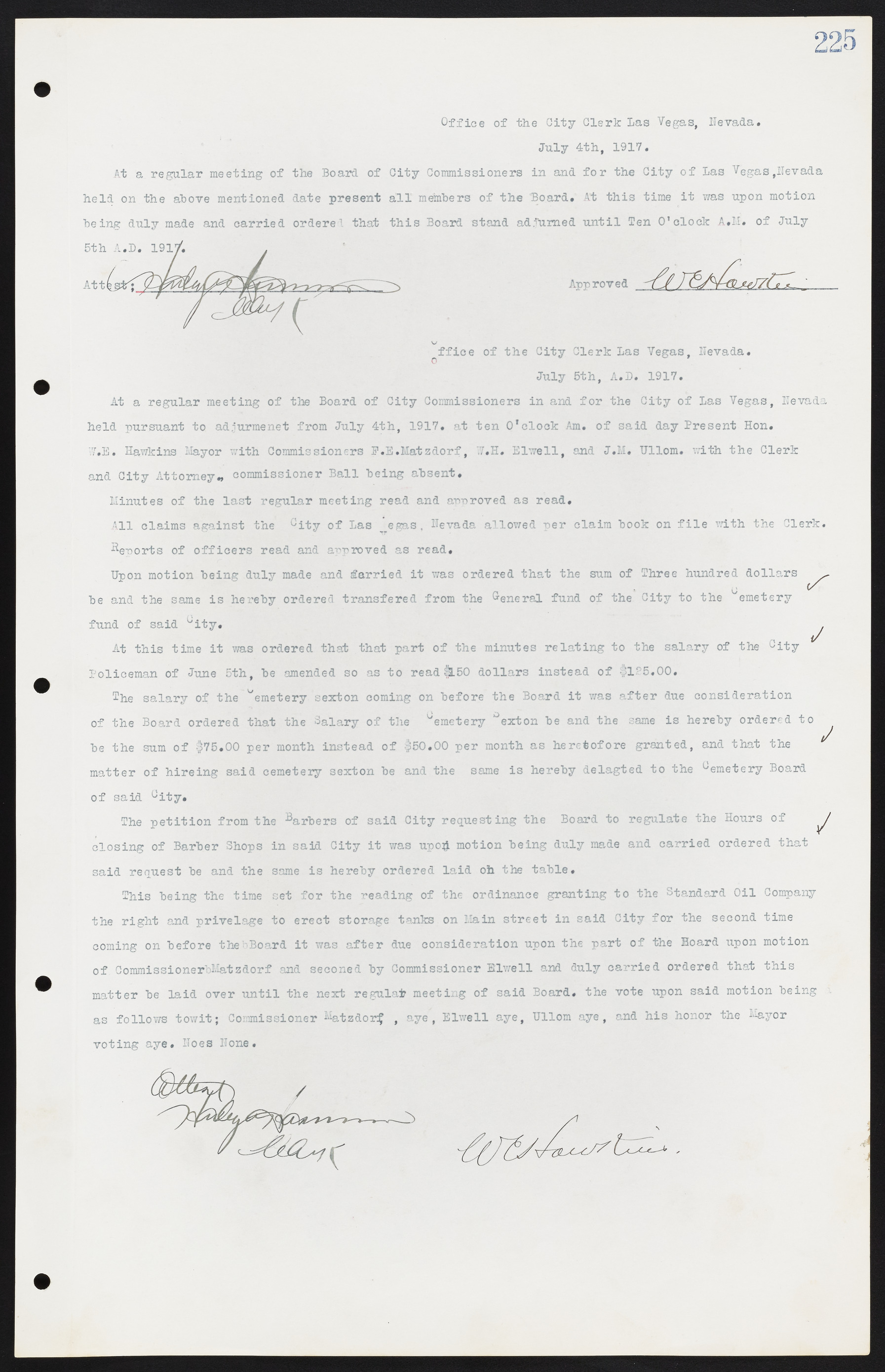 Las Vegas City Commission Minutes, June 22, 1911 to February 7, 1922, lvc000001-241