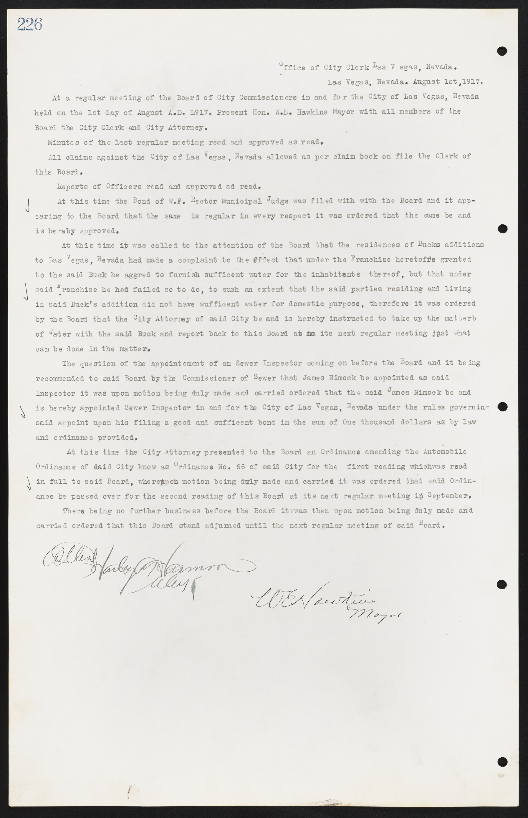 Las Vegas City Commission Minutes, June 22, 1911 to February 7, 1922, lvc000001-242