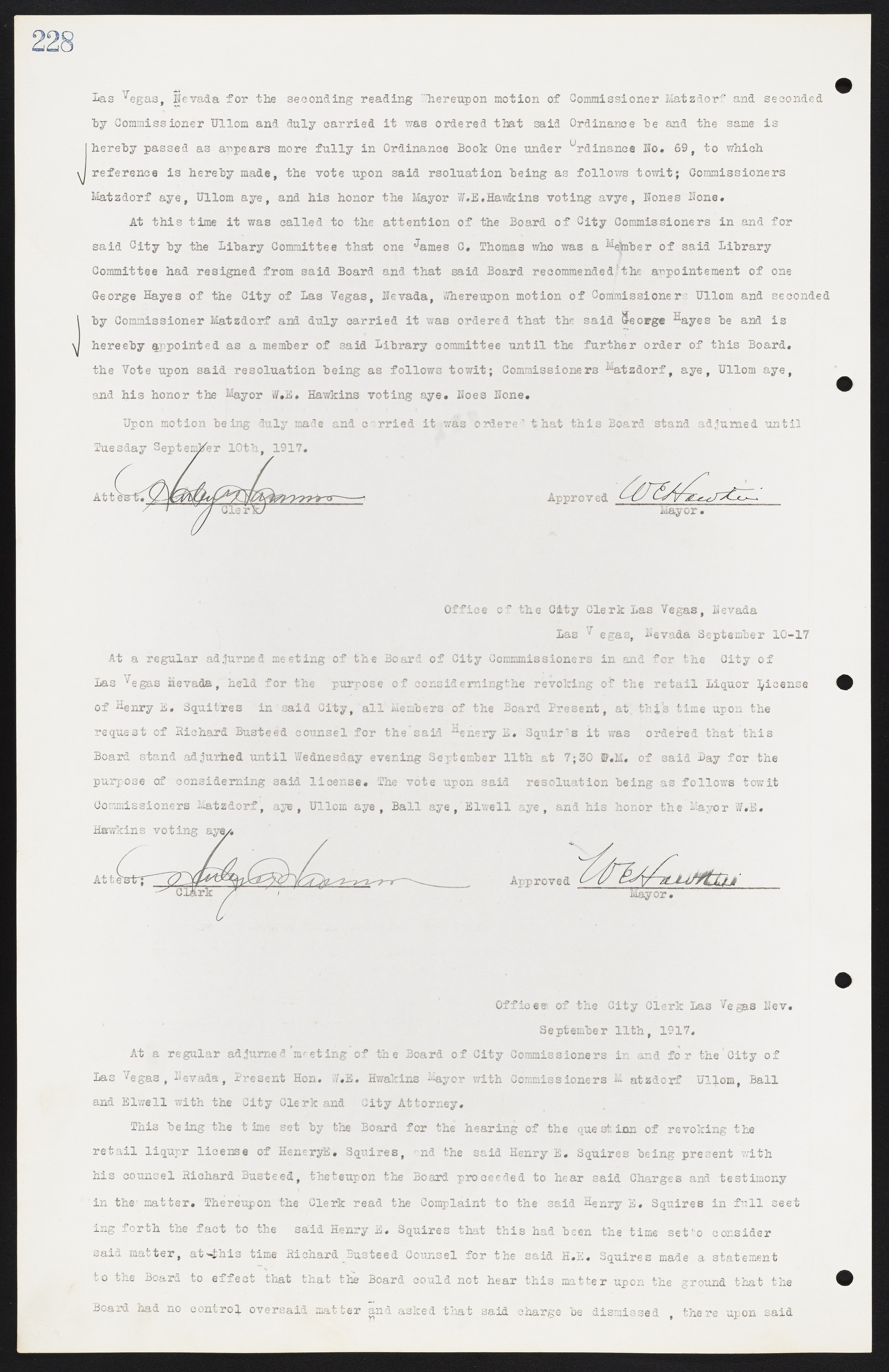 Las Vegas City Commission Minutes, June 22, 1911 to February 7, 1922, lvc000001-244