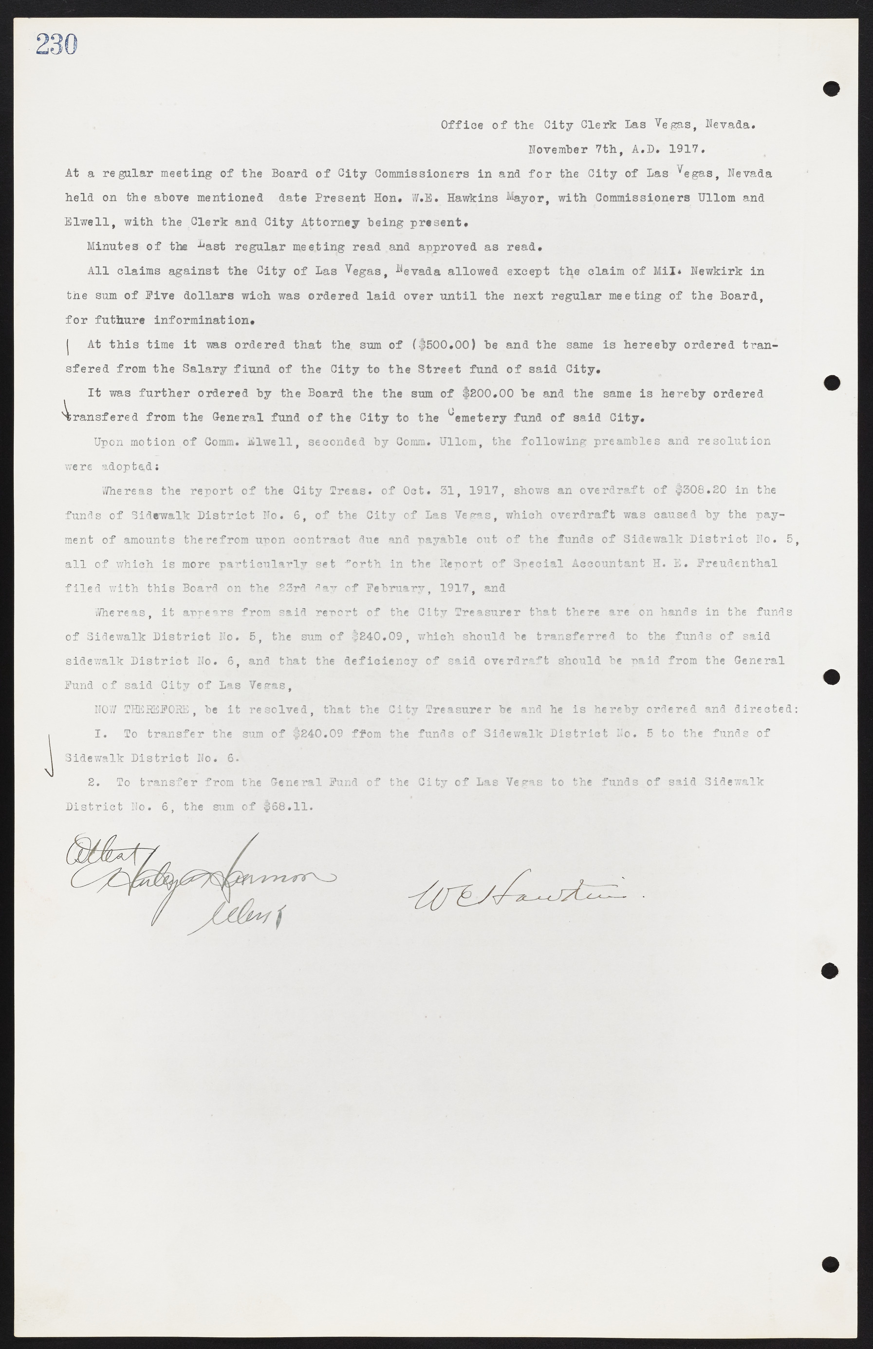 Las Vegas City Commission Minutes, June 22, 1911 to February 7, 1922, lvc000001-246