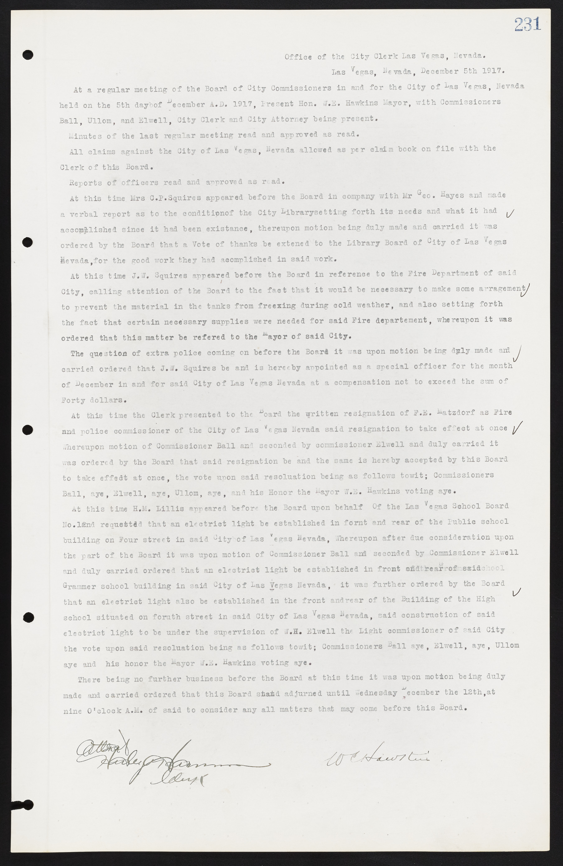 Las Vegas City Commission Minutes, June 22, 1911 to February 7, 1922, lvc000001-247