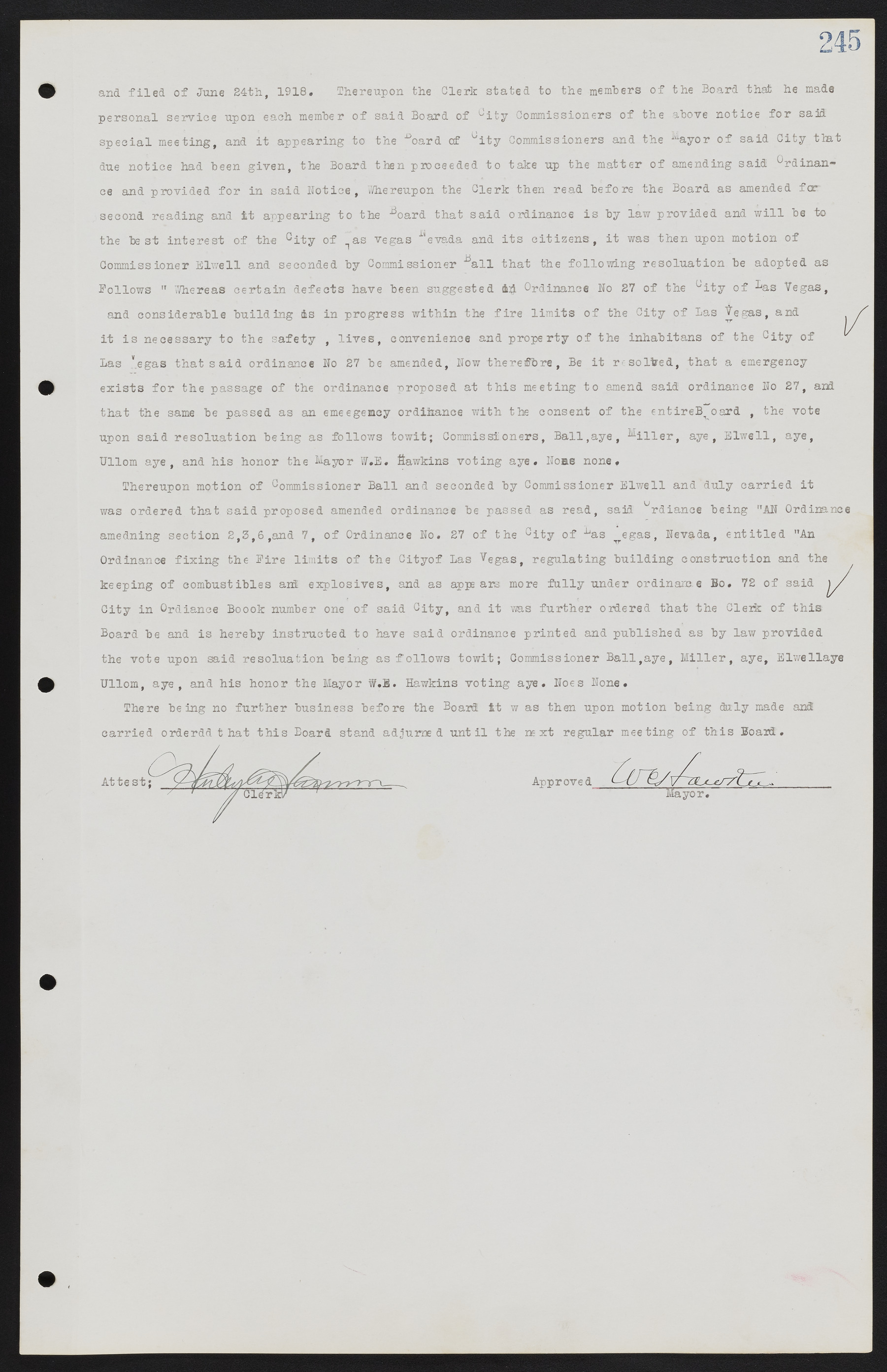 Las Vegas City Commission Minutes, June 22, 1911 to February 7, 1922, lvc000001-261