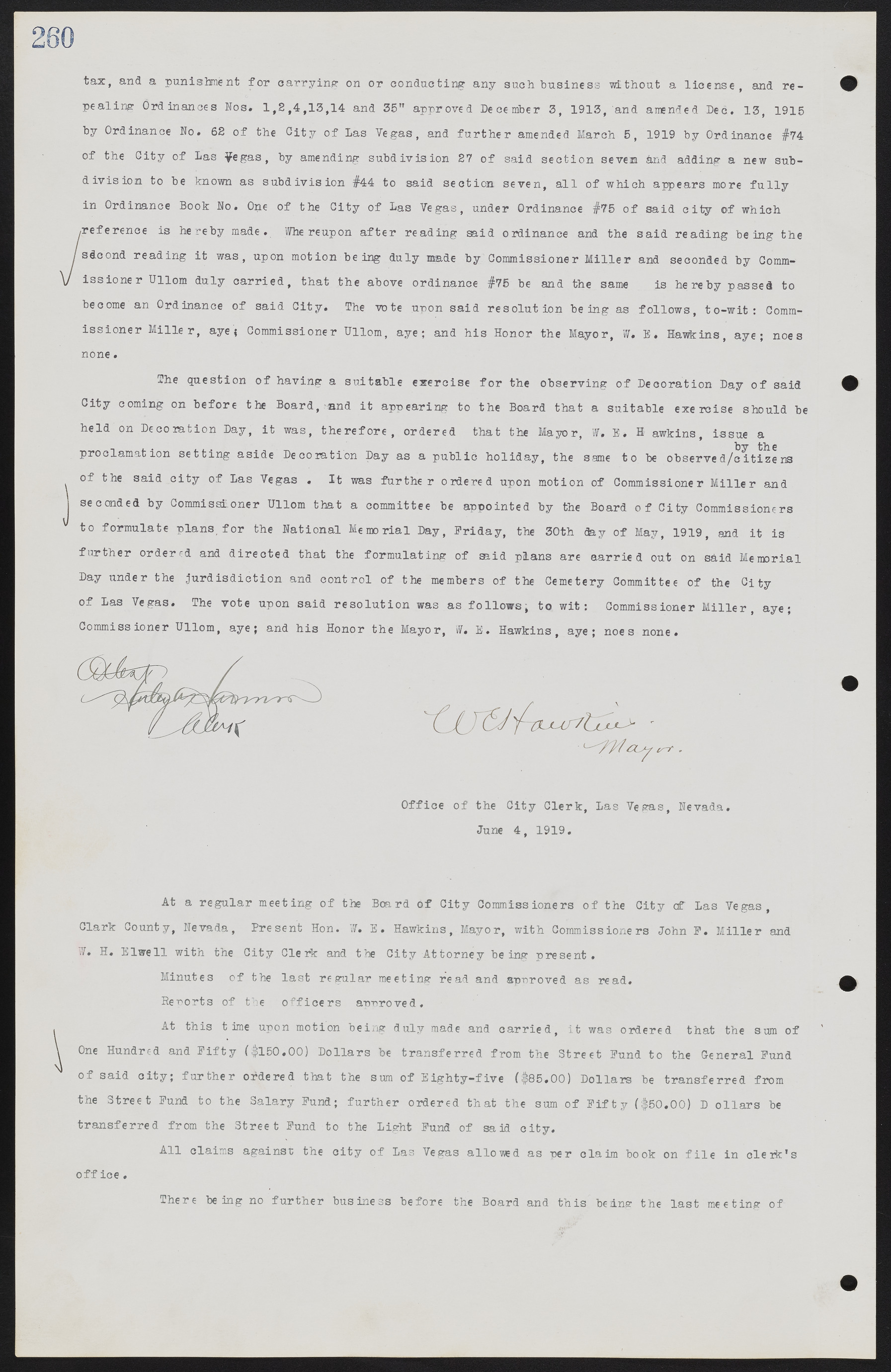 Las Vegas City Commission Minutes, June 22, 1911 to February 7, 1922, lvc000001-276