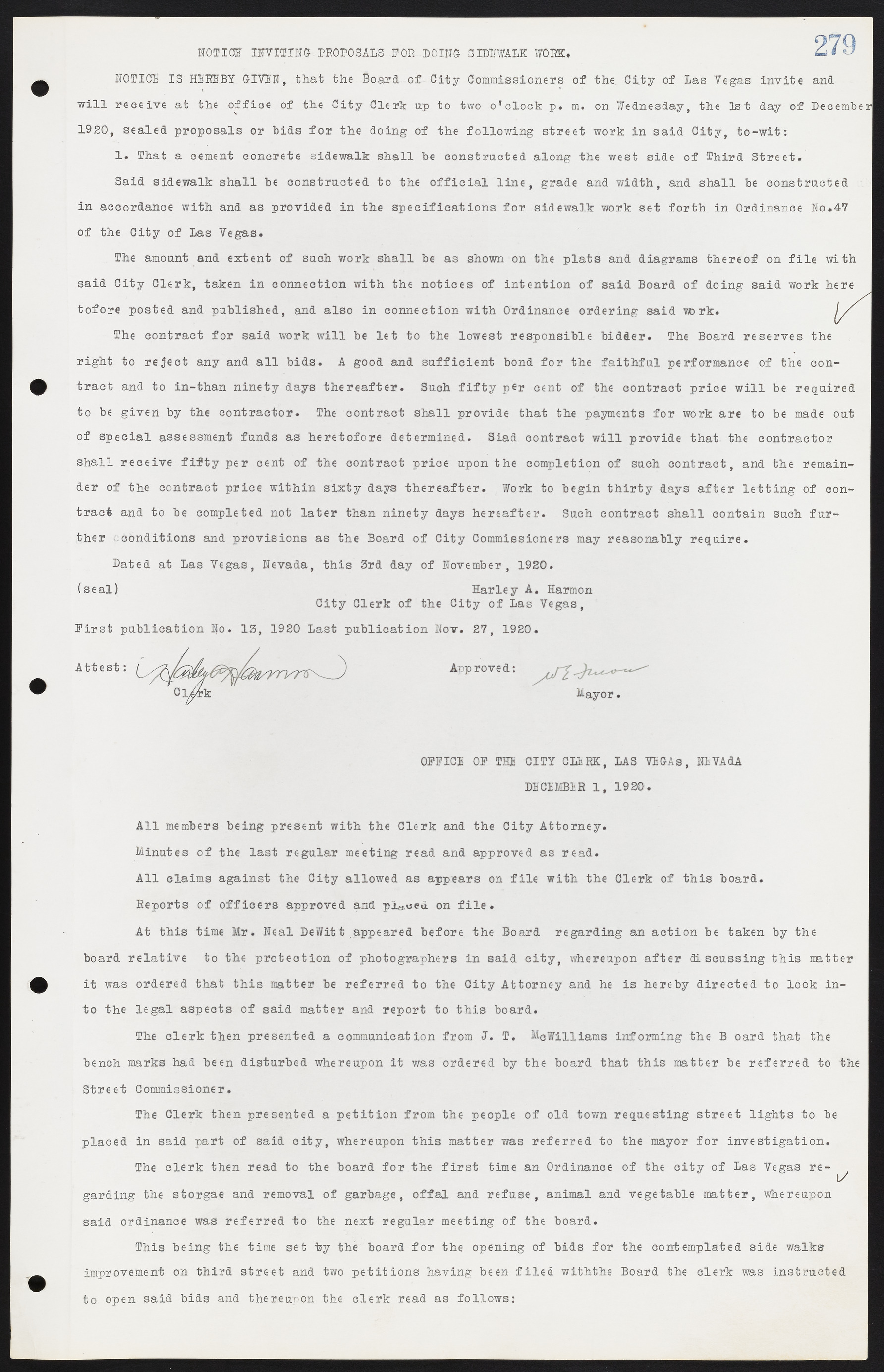 Las Vegas City Commission Minutes, June 22, 1911 to February 7, 1922, lvc000001-295